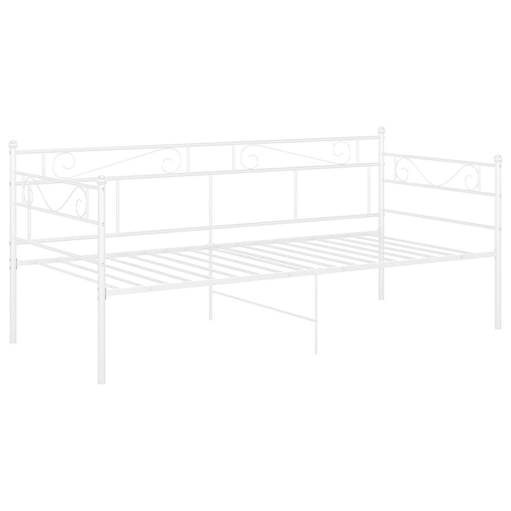 vidaXL Bett Schlafsofa Bettgestell Weiß Metall günstig online kaufen