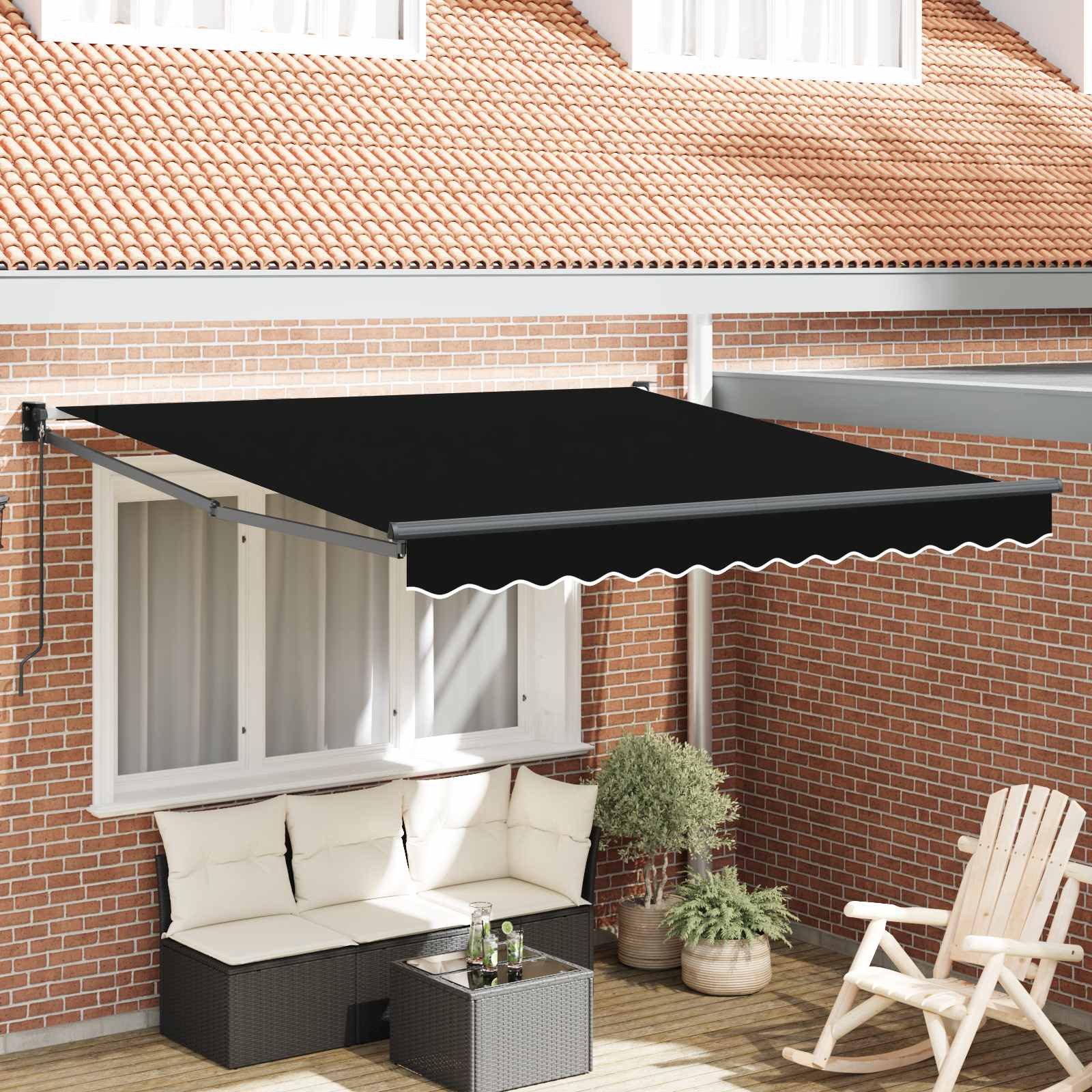 vidaXL Markise Ausziehbare Markise Schwarz 300 x 250 x 165 cm (1-St)
