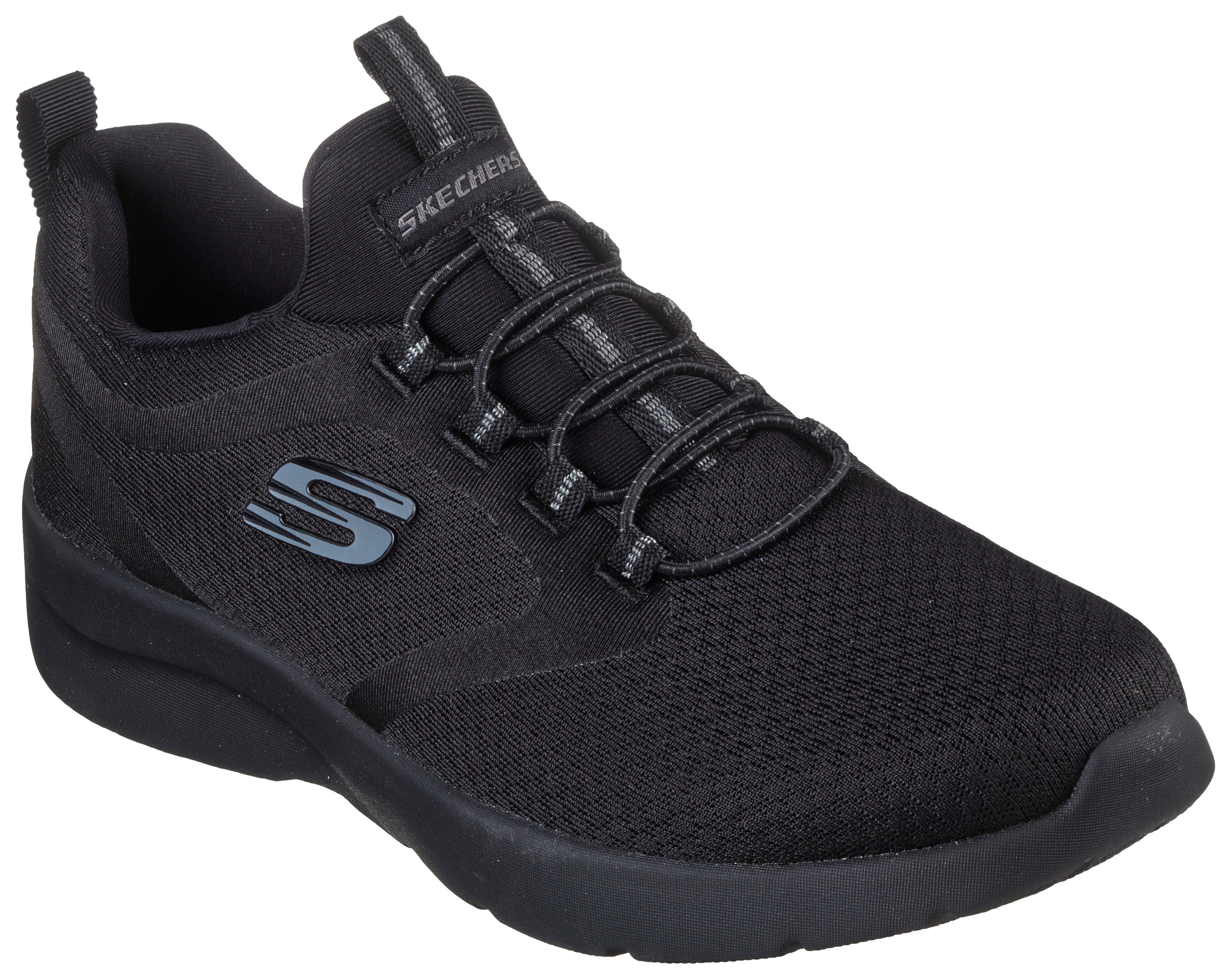 Skechers DYNAMIGHT 2.0 Slip-On Sneaker mit zwei praktischen Anziehlaschen schwarz
