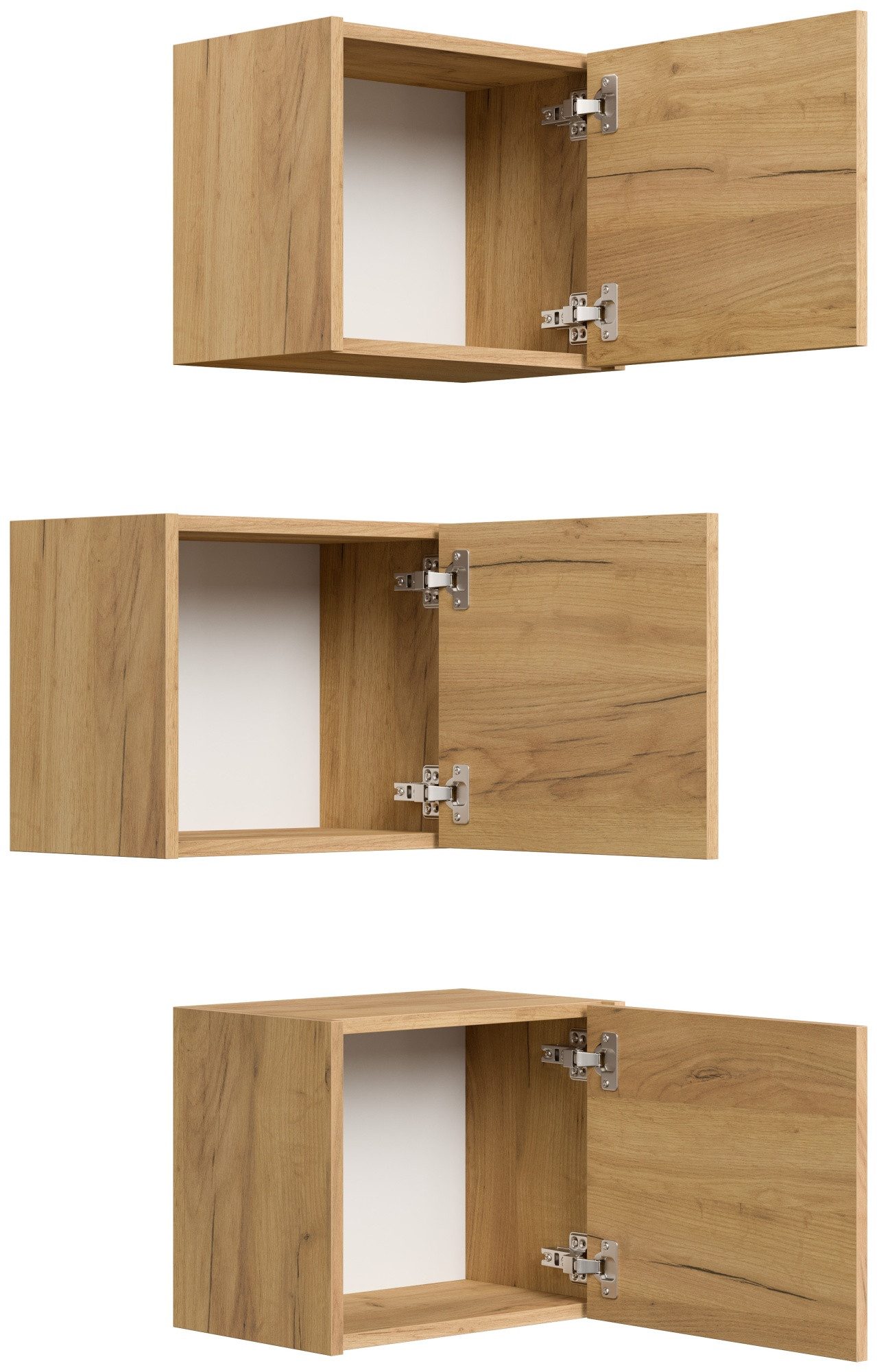 Magnolia Home Hängeschrank 3er Set Badschränke Taifun - variable Montage - kreatives Bad eiche go – Bild 2 von 4