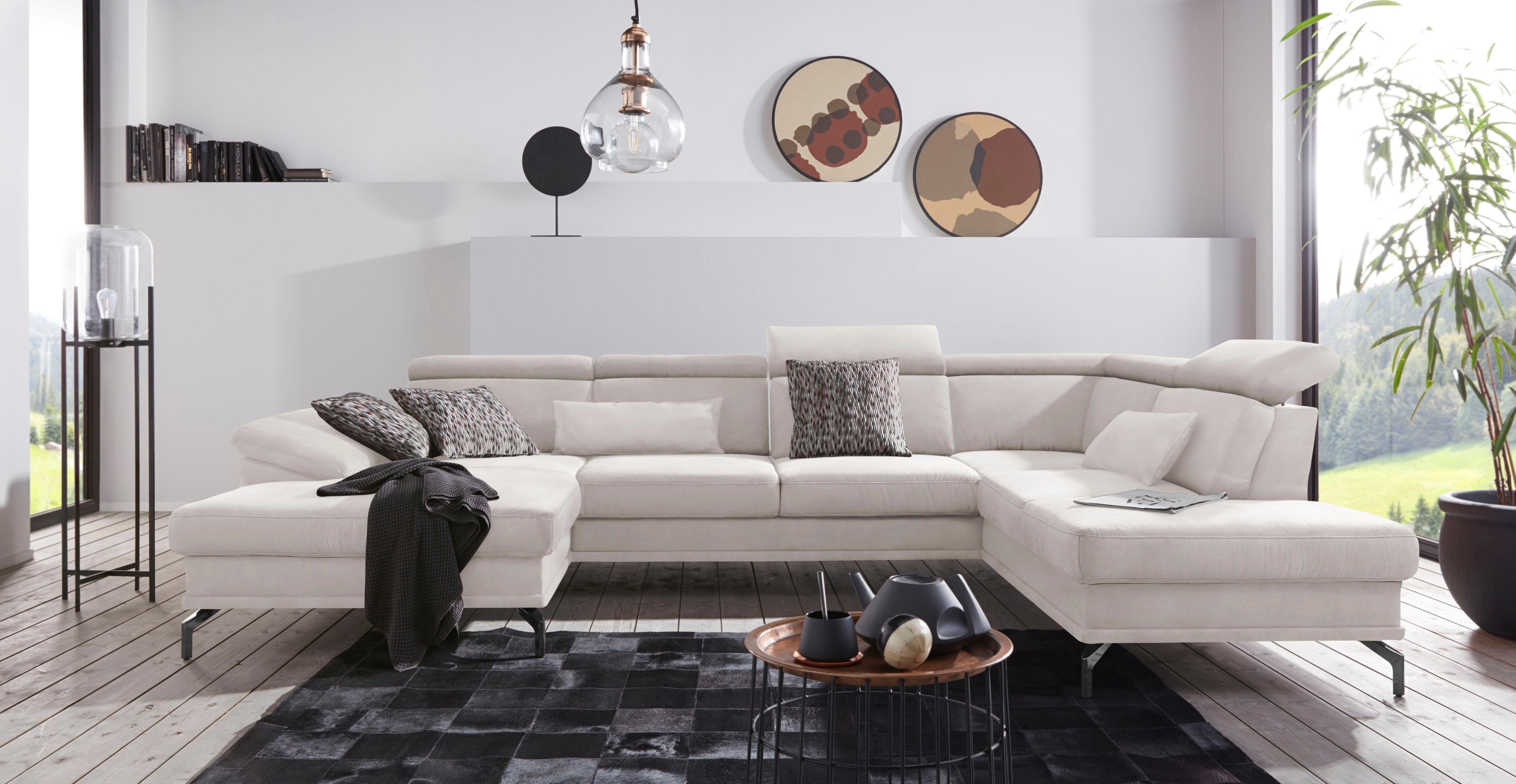 sit&more Wohnlandschaft Scorpio U-Form, inklusive Sitztiefenverstellung, mit Kopf- und Armteilverstellung