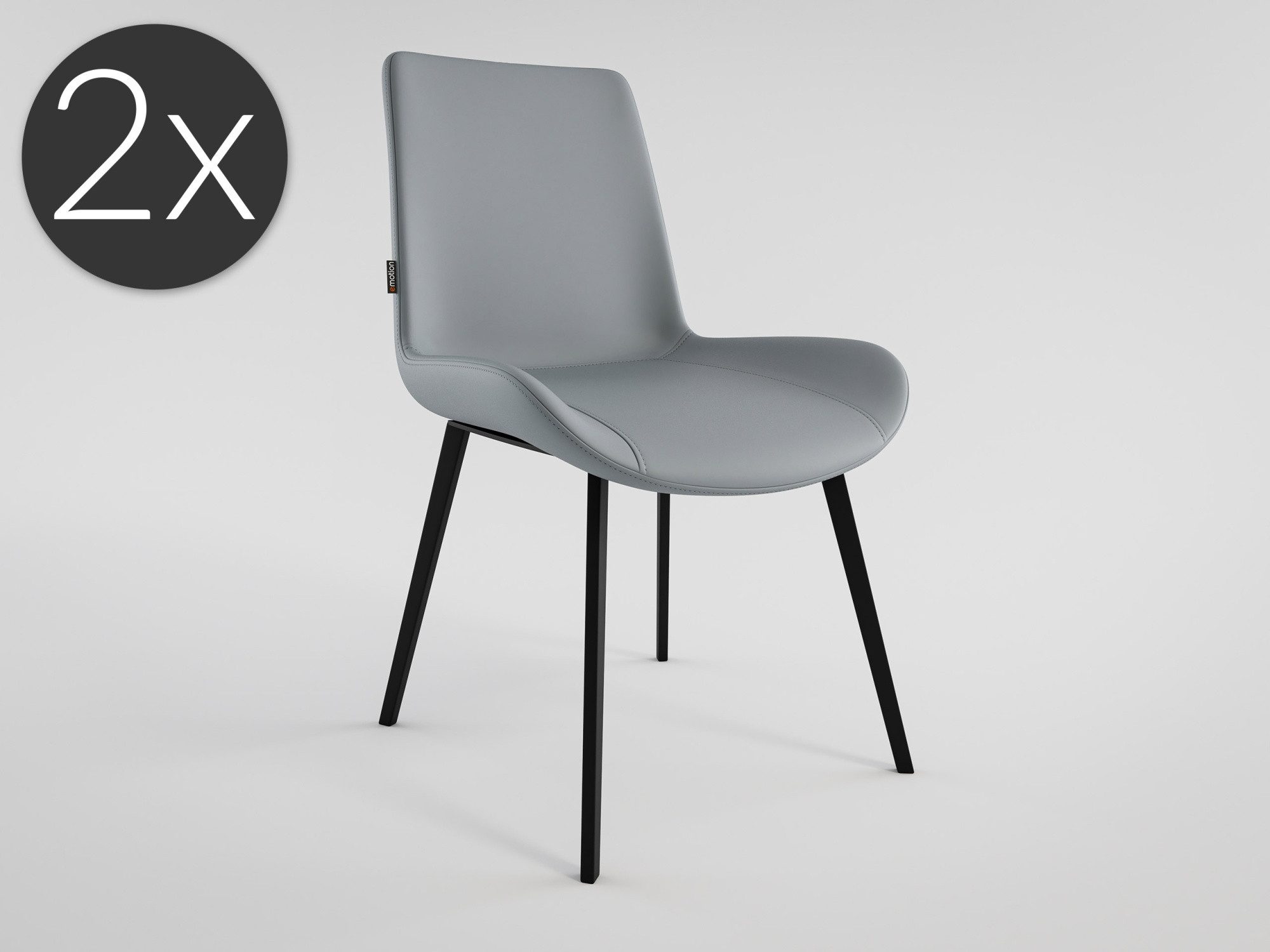 Magnolia Home Esszimmerstuhl 2er Set Esszimmerstuhl Design Küchenstuhl Chase Kunstleder hellgrau Me