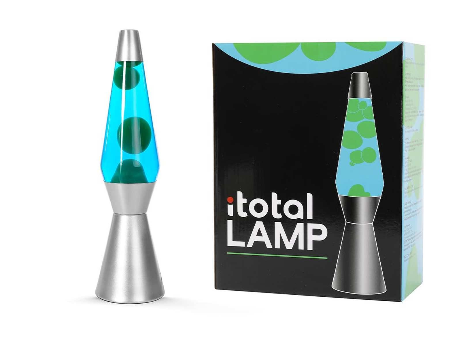 I-TOTAL Lavalampe I-TOTAL® Farbige Lavalampe Spaceship Sockel silber grünes Wachs