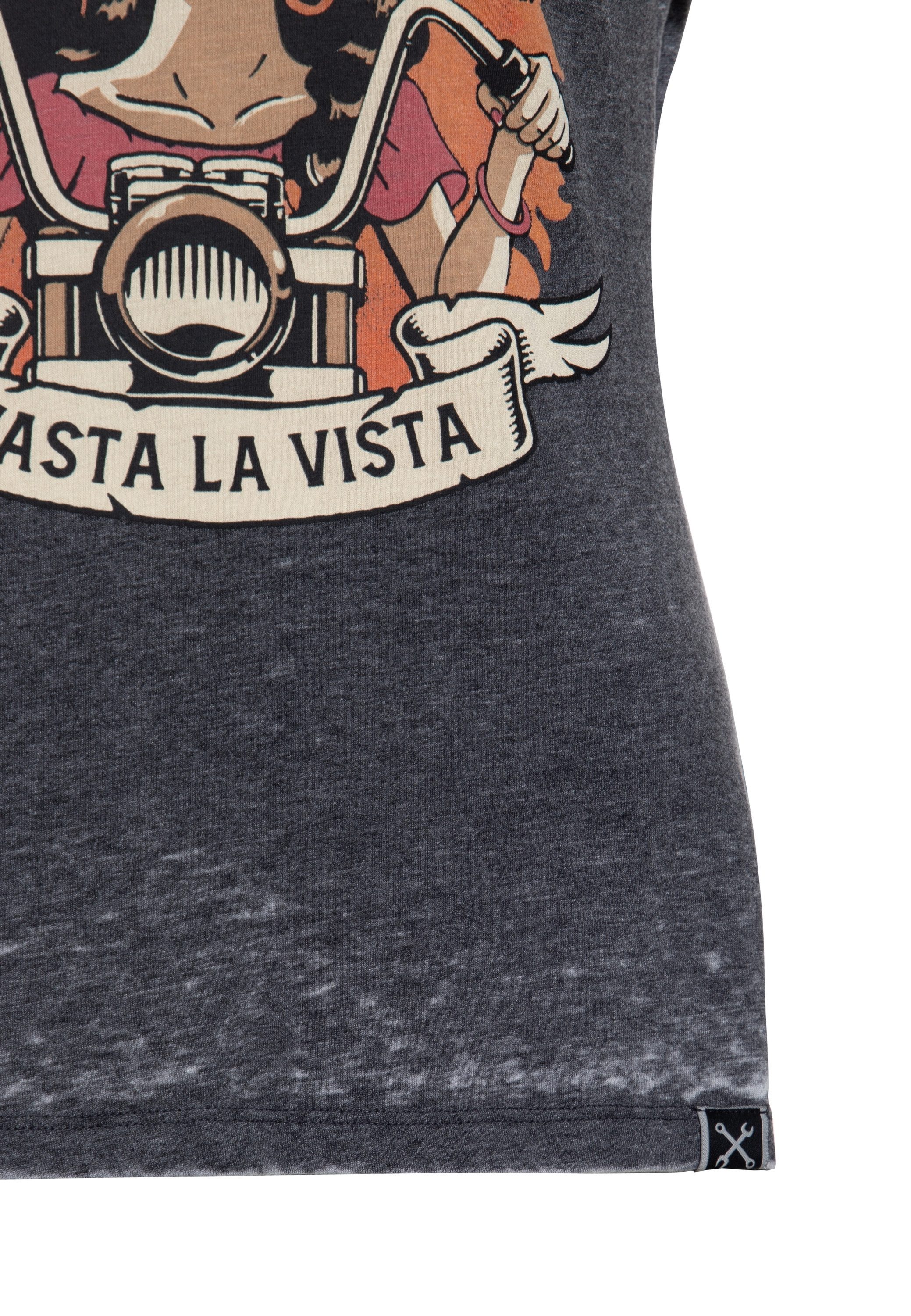 QueenKerosin Print-Shirt Hasta La Vista mit Roll-Up – Bild 5 von 5