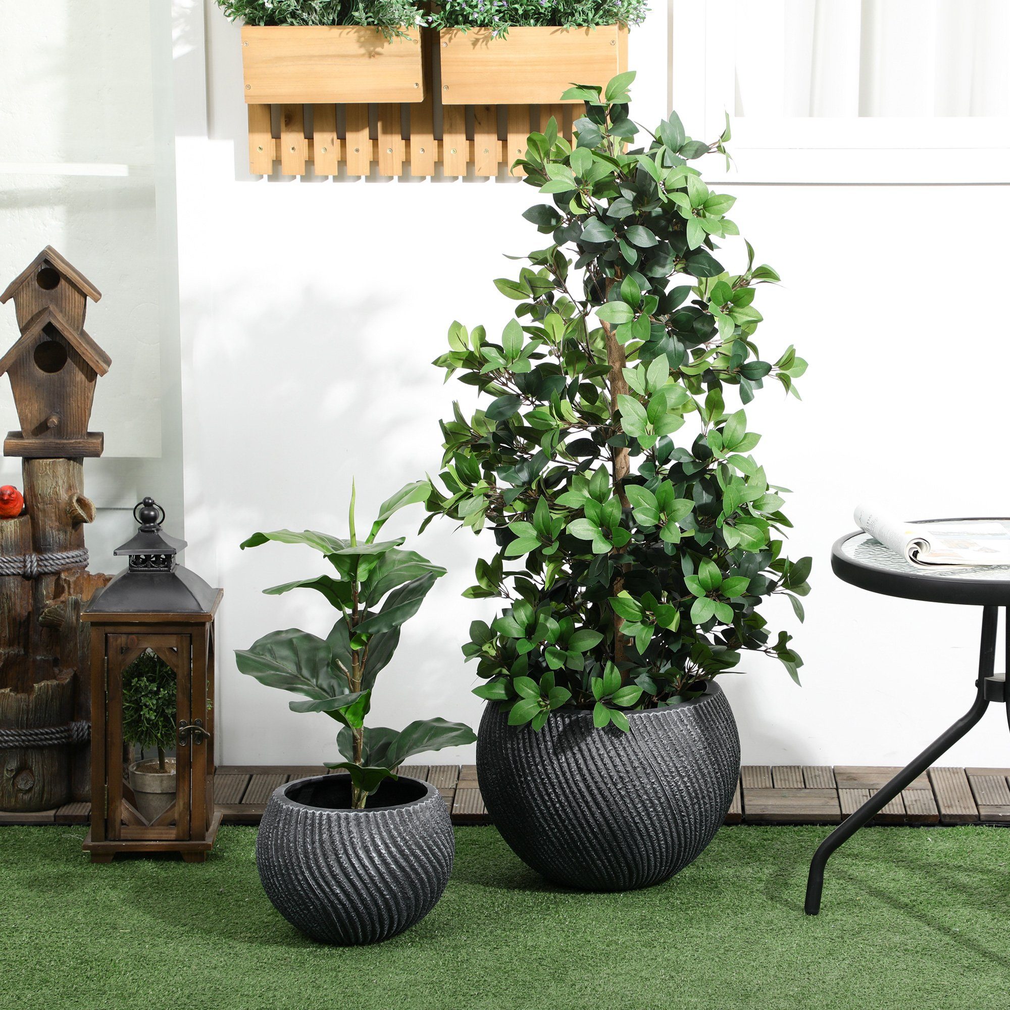 BIRDROCK HOME Outdoor-Fackeln – 4er Set, Schwarz, Wetterbeständig, Mit Citronella-Öl Kompatibel, Für Terrasse & Garten