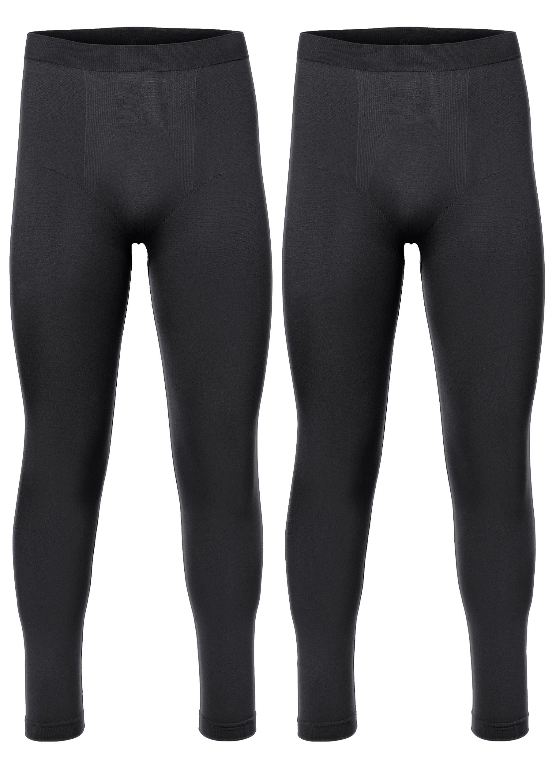 Funktionsunterhose 2er Pack Lange Unterhosen Herren für Winter Sport Ski Outdoor LA40-260