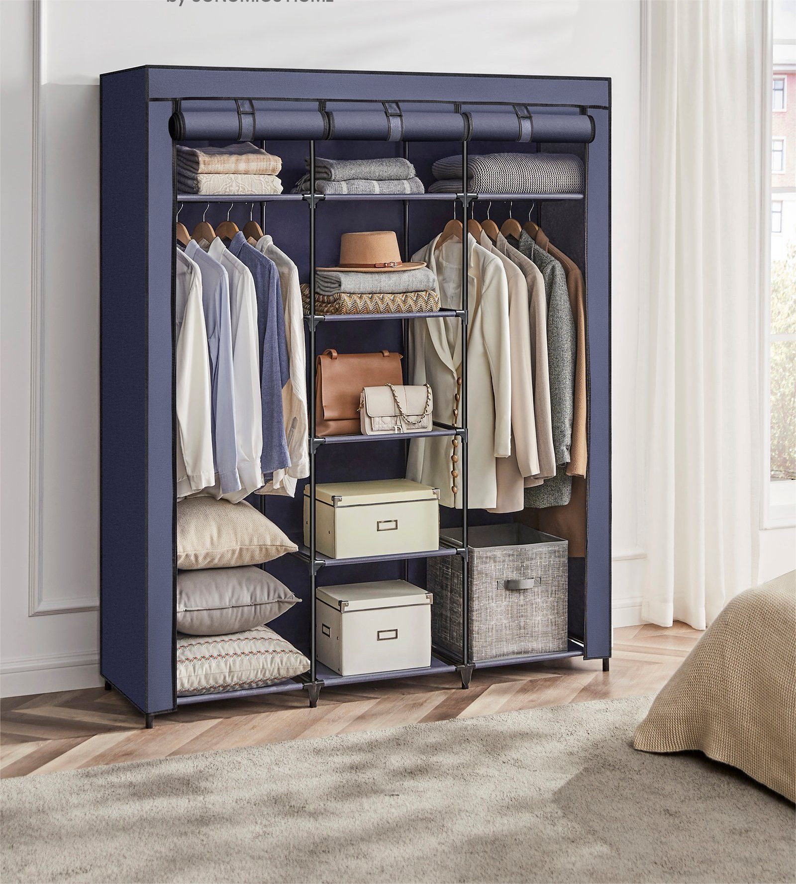 SONGMICS Kleiderschrank faltbare Garderobe mit Kleiderstangen günstig online kaufen