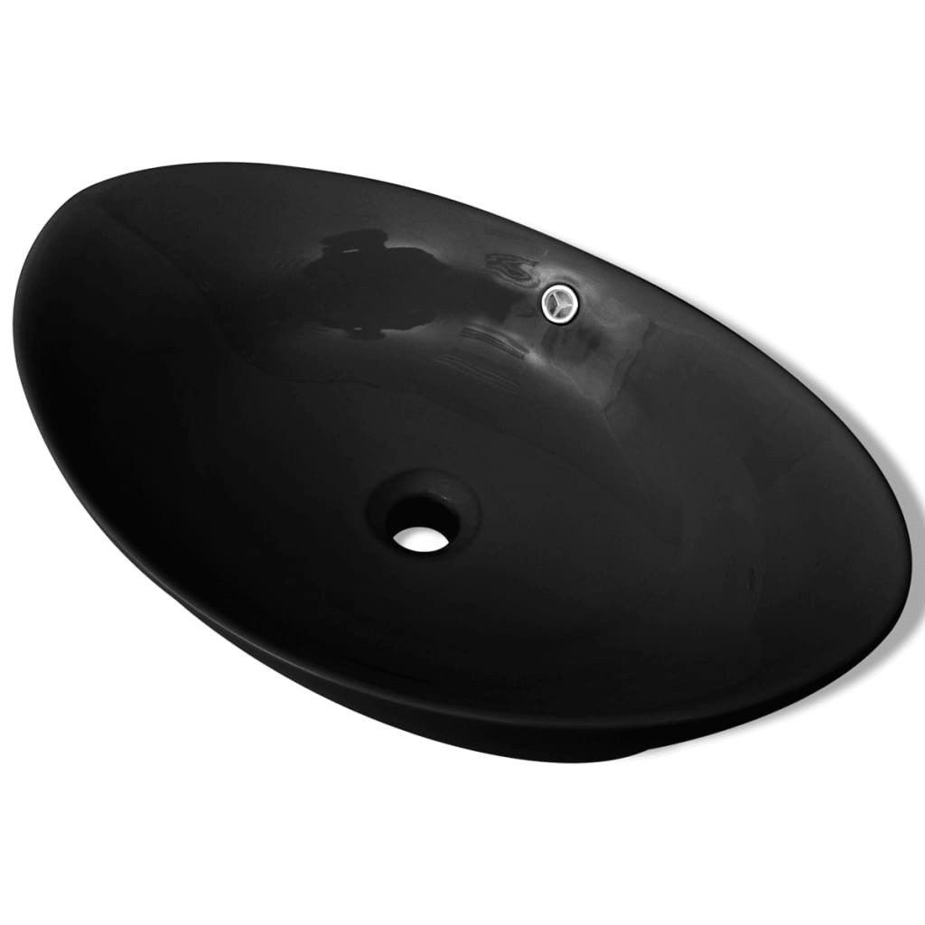 furnicato Раковины Luxuriöses Keramik Oval Schwarz