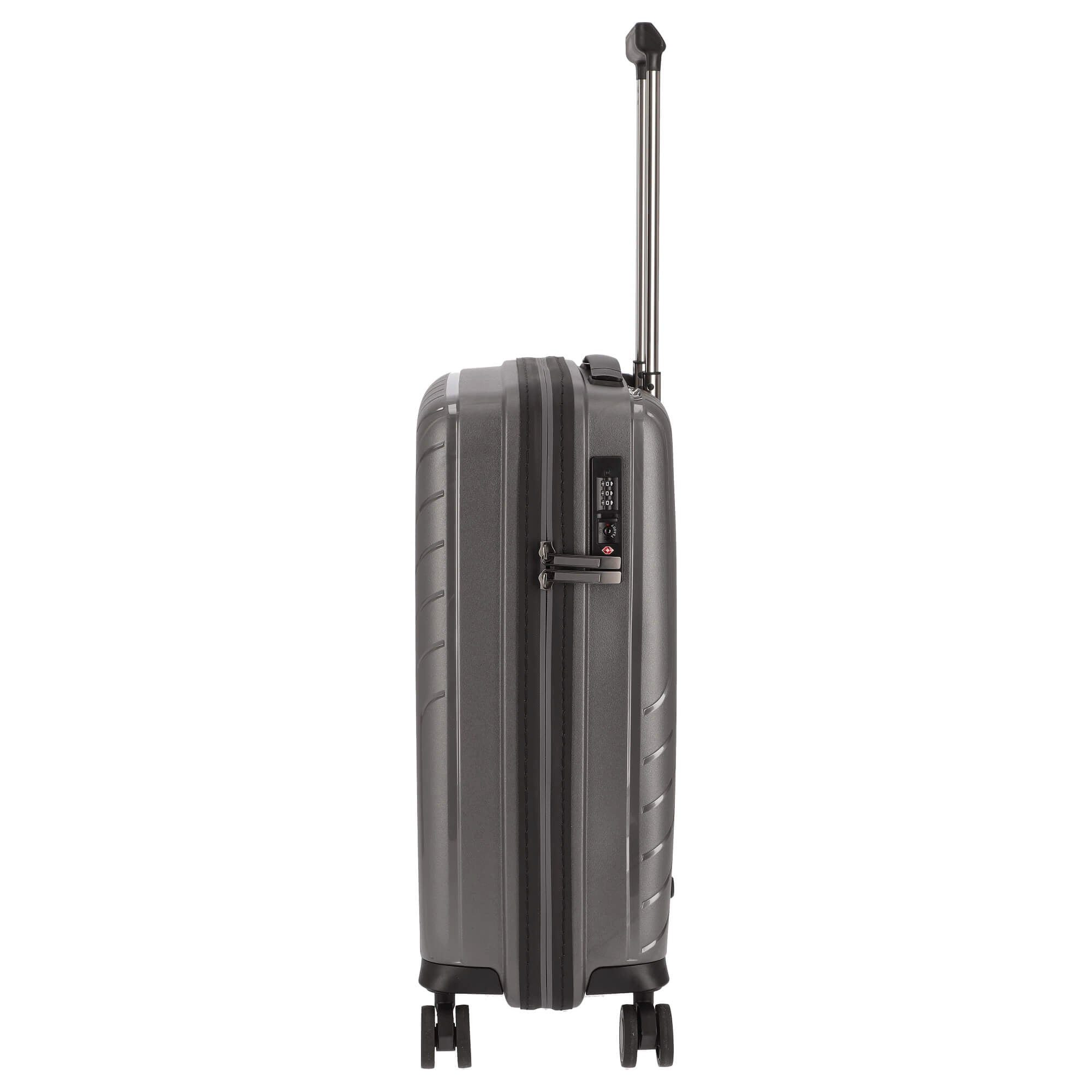 SOMKO Handgepäck-Trolley Wave - 4-Rollen Kabinentrolley S 55 cm (anthrazit), 4 Rollen