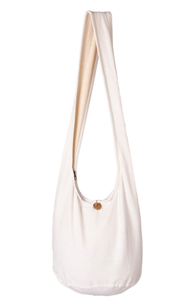 PANASIAM Freizeittasche Schulterbeutel einfarbig Schultertasche aus 100% Baumwolle in 2 Größen, Umhängetasche auch als Wickeltasche Handtasche oder Strandtasche