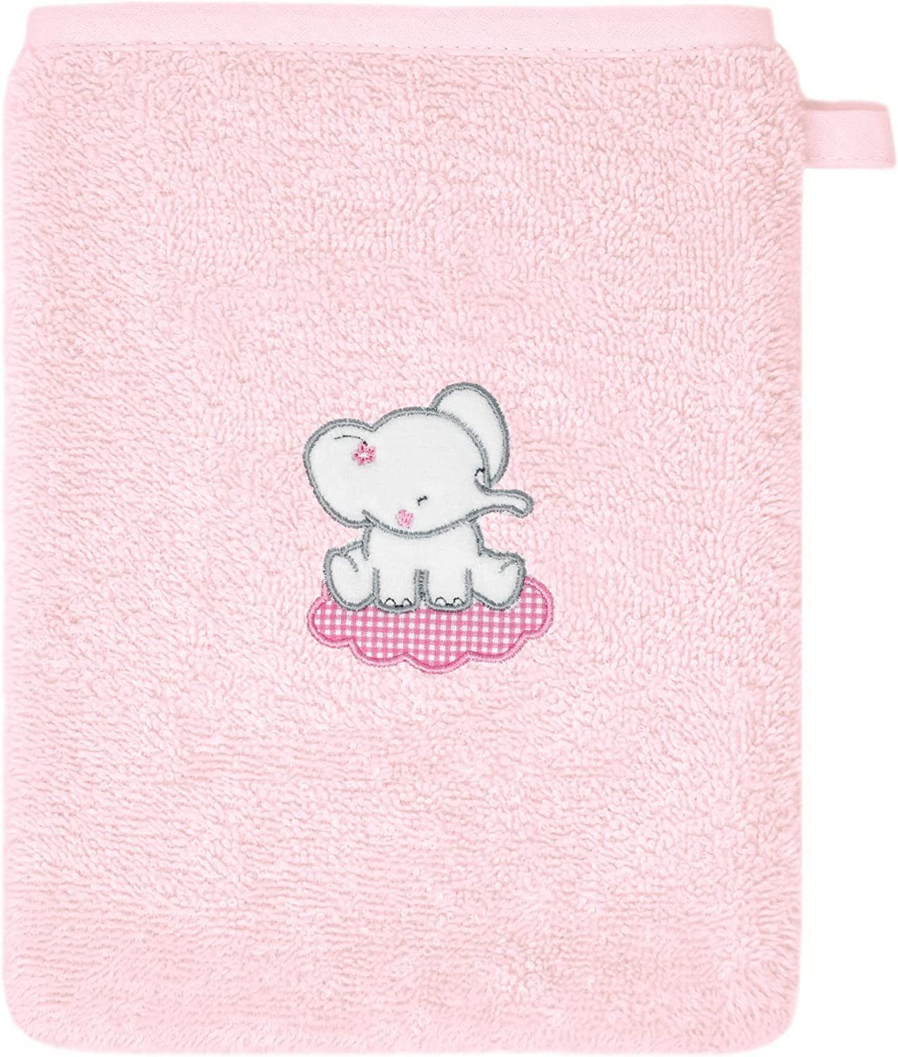 Lashuma Waschhandschuh, (2-St), rosa Waschlappen für Mädchen 15x21 cm