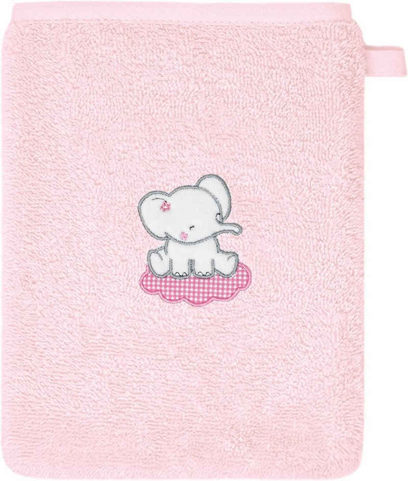 Lashuma Waschhandschuh (2-tlg), rosa Waschlappen für Mädchen 15x21 cm