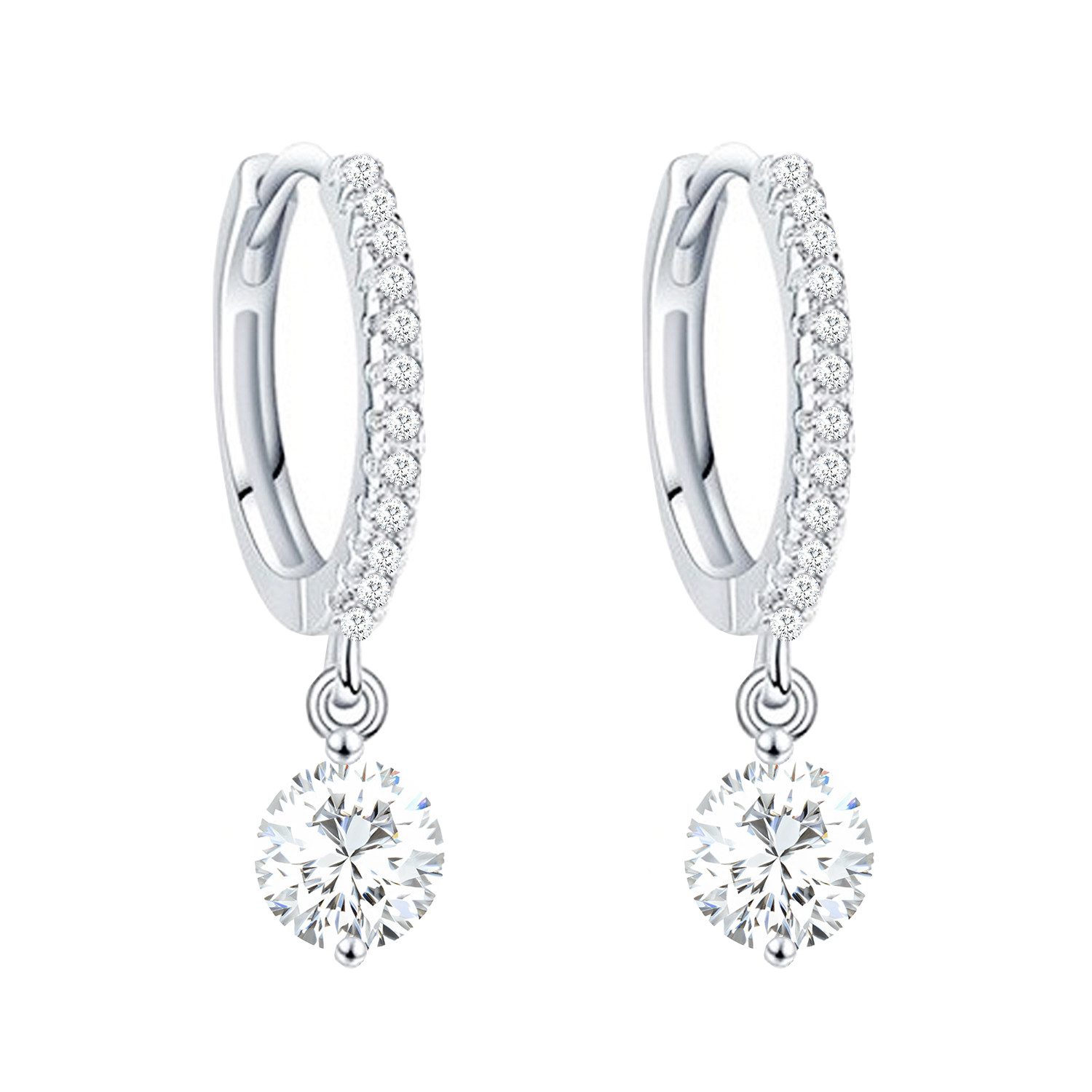 LÖB Paar Ohrstecker 925 Silber Ohrringe Hängend Creolen Zirkonia Tropfen St günstig online kaufen