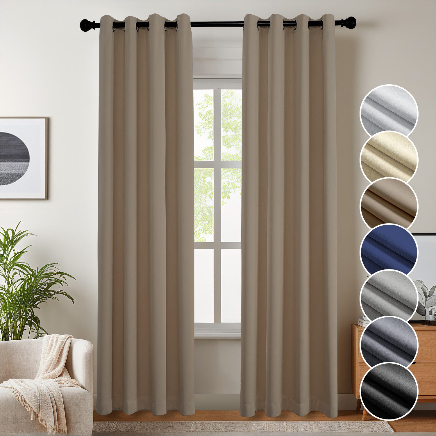 Simloveve Vorhang Gardinen Wärmeisolierende Schlafzimmer Blackout Curtain L günstig online kaufen