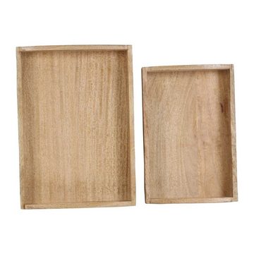 Casa Moro Dekotablett Holz Tablett HTB2 2er Set rechteckig mit Griff Serviertablett, Handgefertigt, Geschenkidee Ramadan
