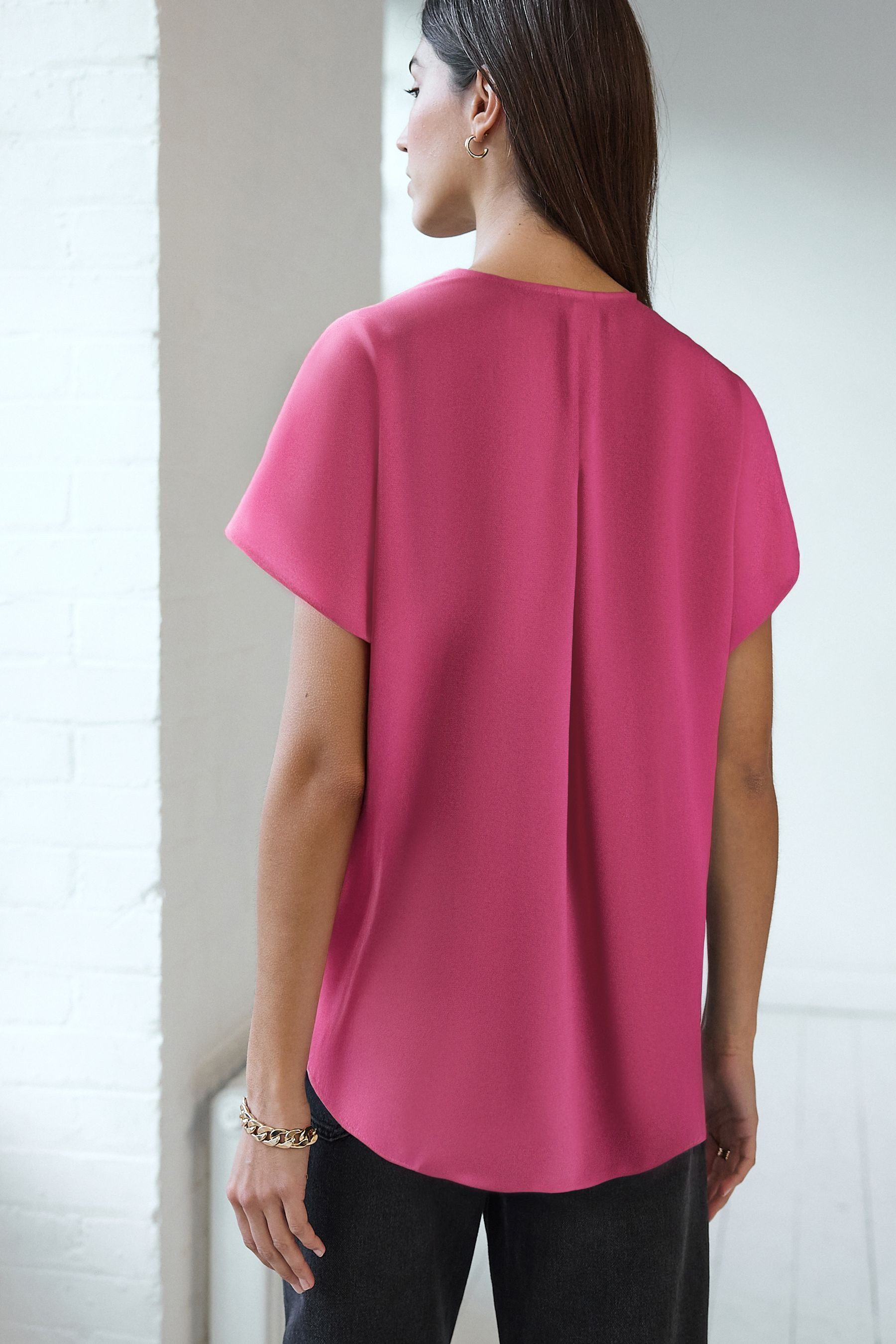 Next Kurzarmbluse Relaxed Fit Schlupfbluse mit günstig online kaufen