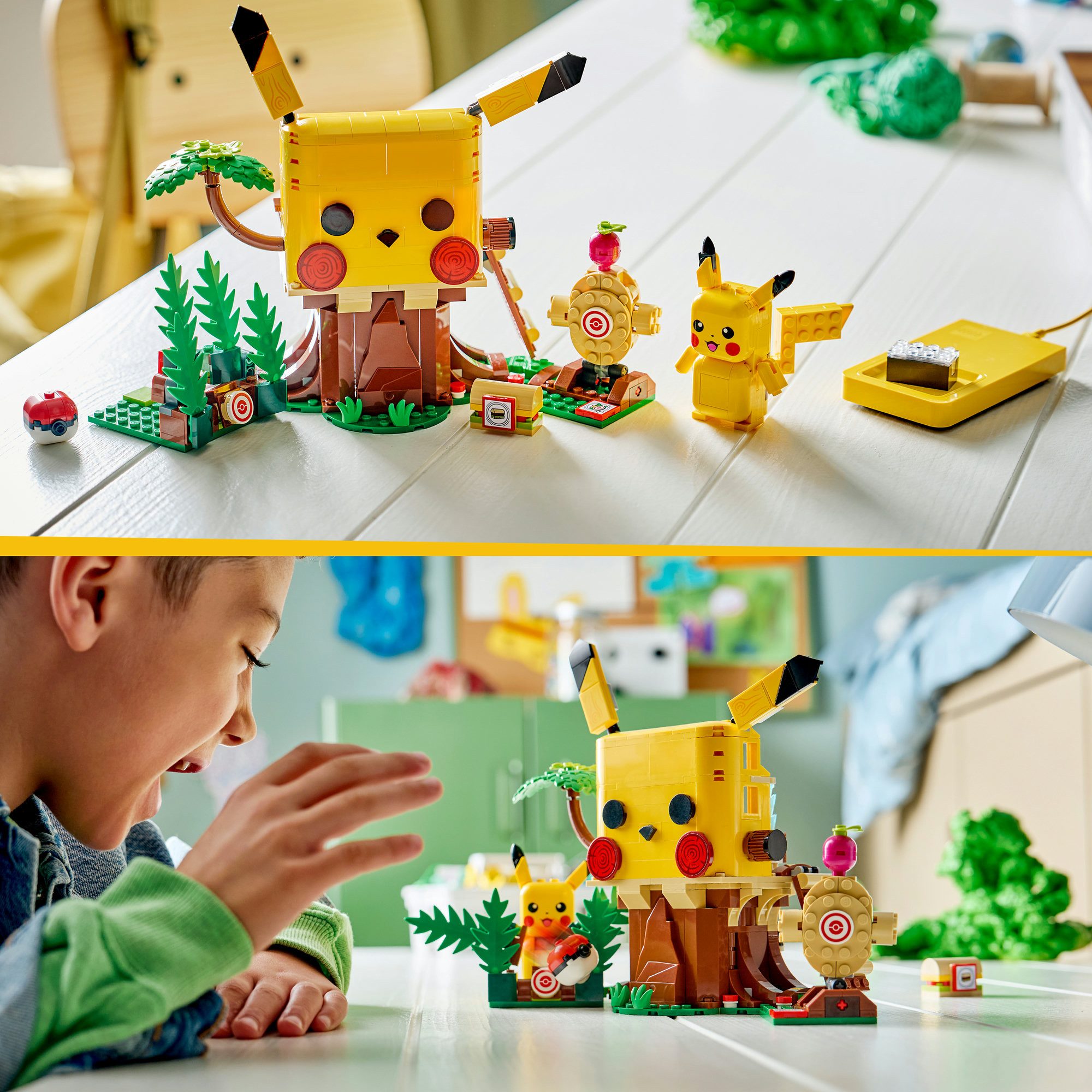 LEGO® SMART Play: Trainingshaus mit Pikachu (72164), LEGO Pokémon Konstruktionsspielsteine, (400 St), inklusive SMART Brick; mit Licht- und Soundeffekten