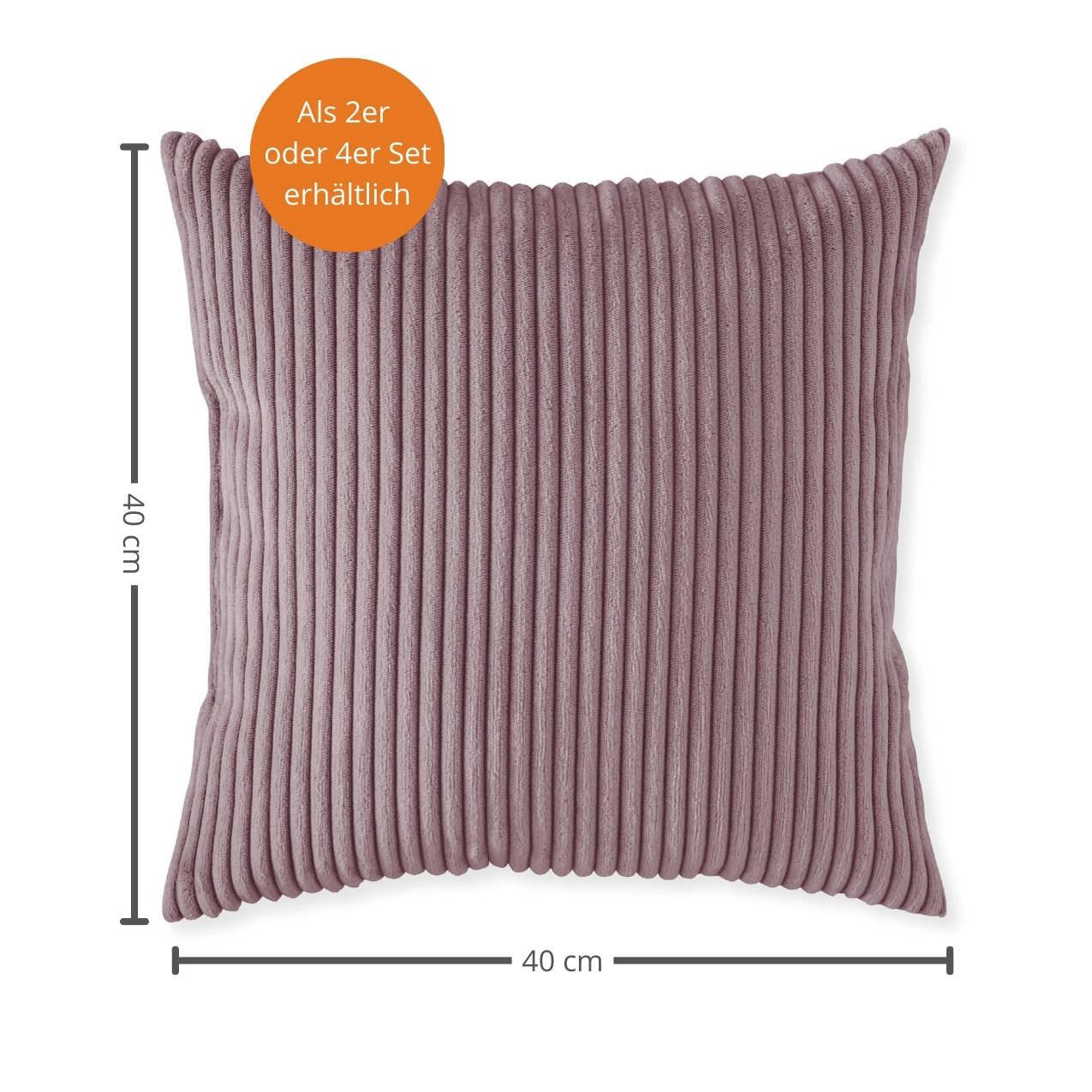 sleepling Sofakissen Zierkissen, (4 St., 4er Set), gemütliches Dekokissen aus robustem Polsterstoff, in Cord-Optik