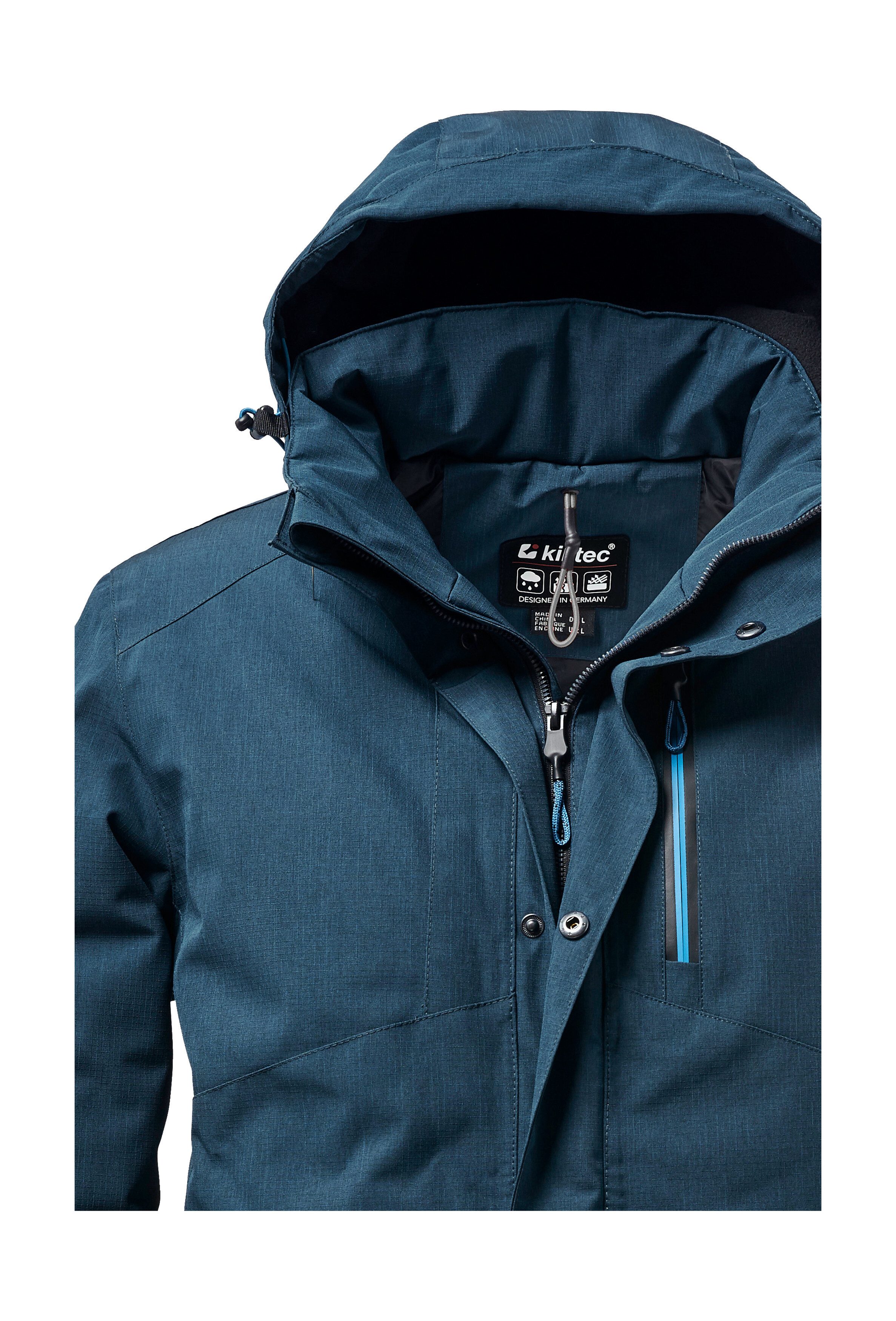 Killtec Outdoorjacke KOW 161 MN JCKT Wasser- und winddichte Funktionsjacke mit abnehmbarer Kapuze – Bild 3 von 5