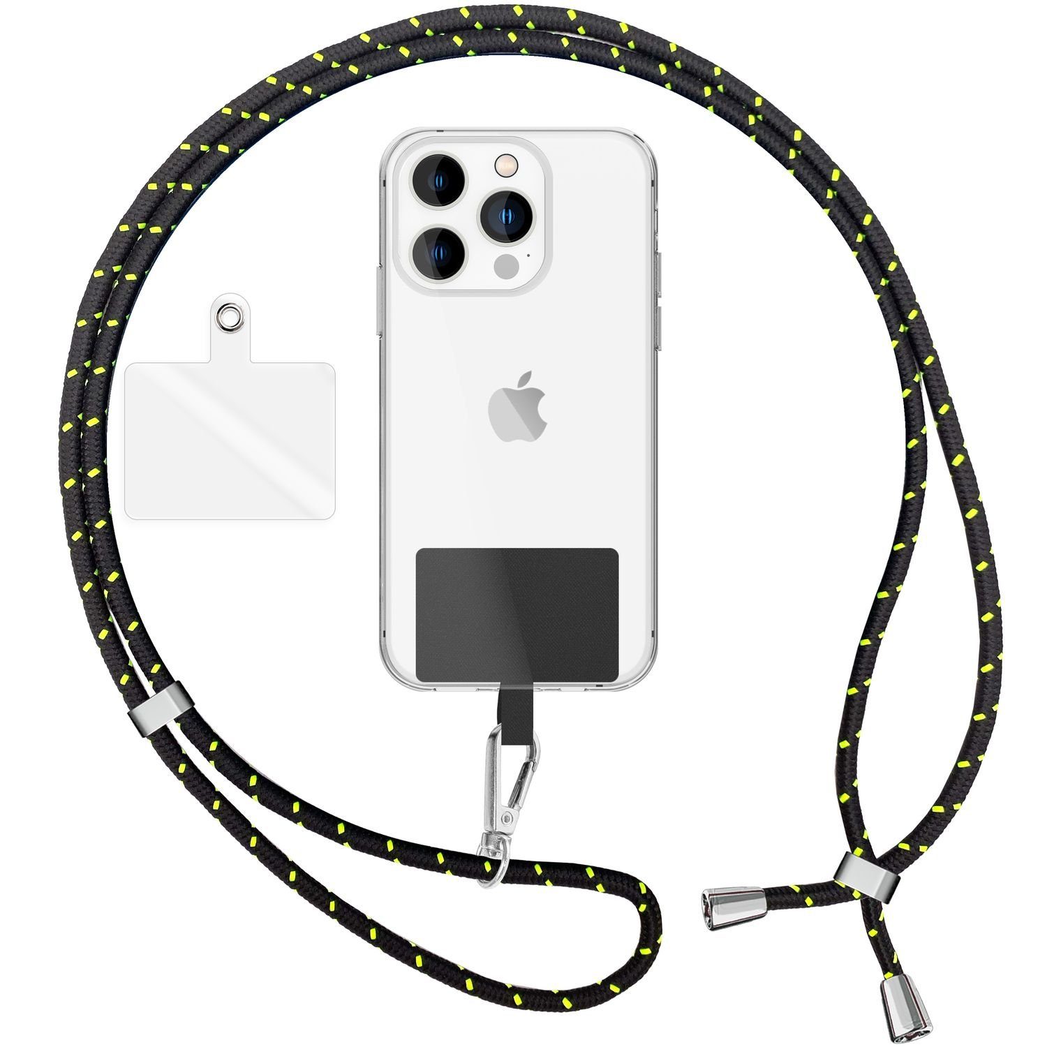 Nalia Handykette Universal Smartphone, Buntes Handy Band zum Umhängen mit Pad / 160 cm Schlüsselband Lanyard