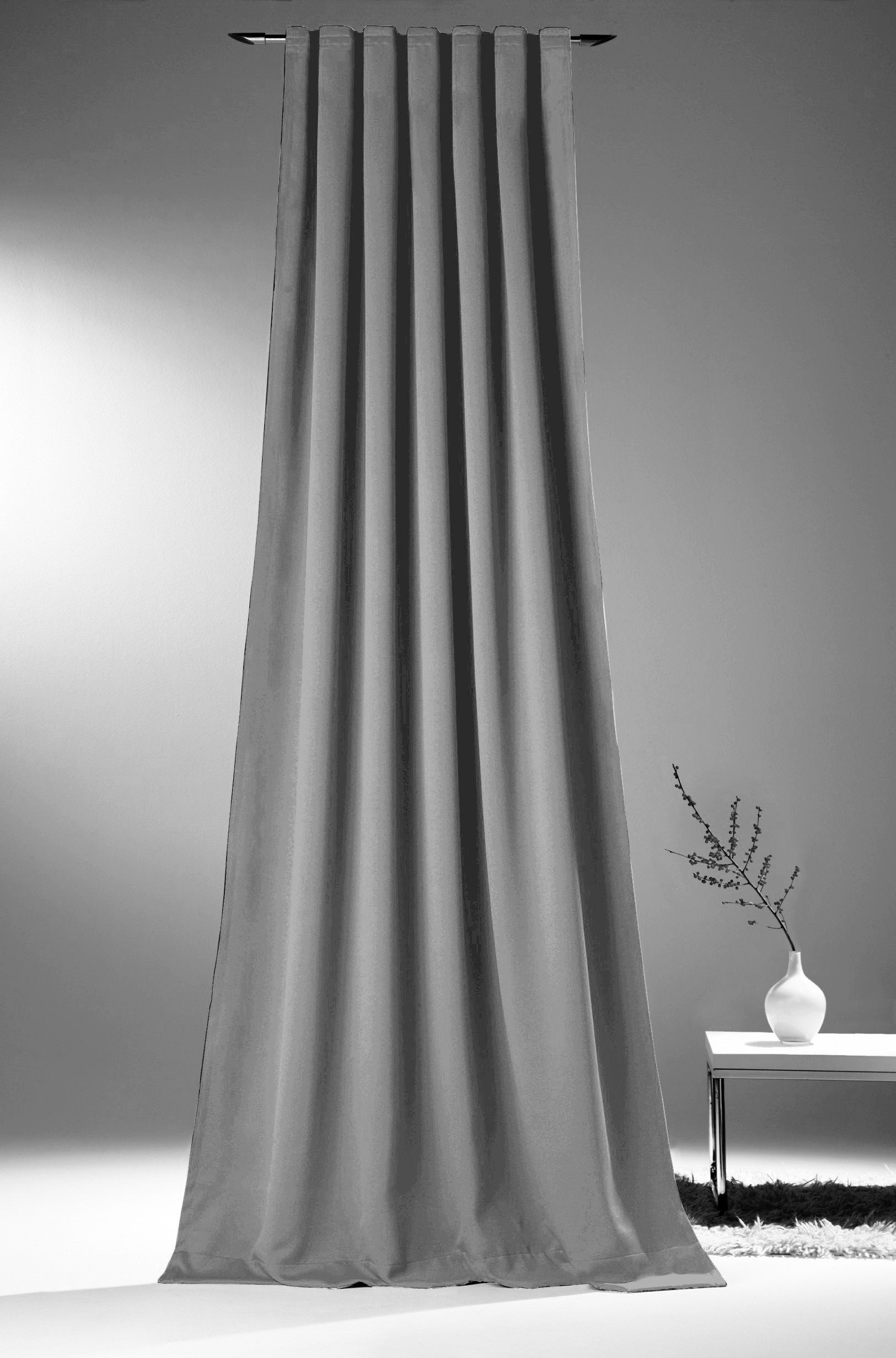 novumfix Verdunkelungsvorhang Sunout/70 grau Thermovorhang XXL Kräuselband günstig online kaufen