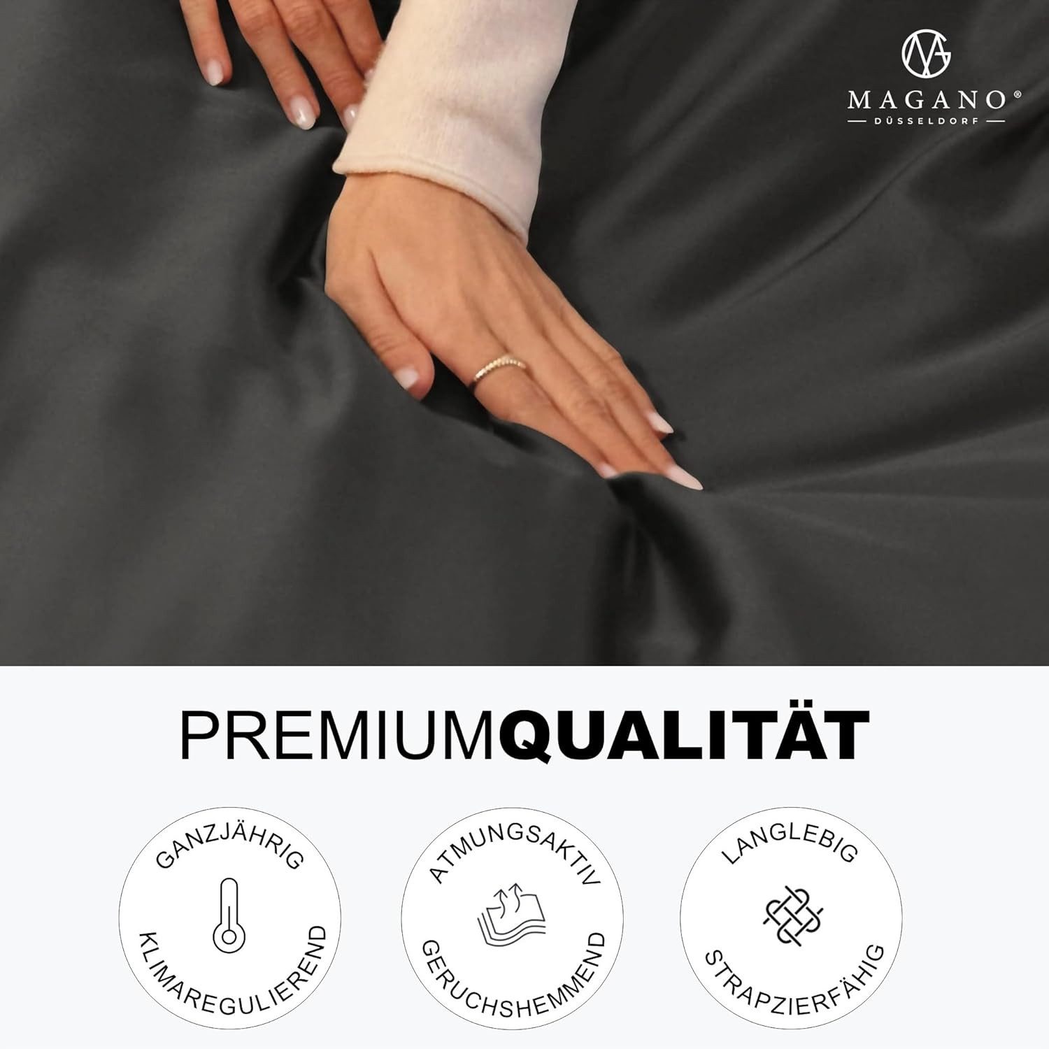 MAGANO Spannbettlaken Premium Bettlaken, Gummizug: rundum, Ultra weich, Knitterarm, Hypoallergen – Bild 2 von 5