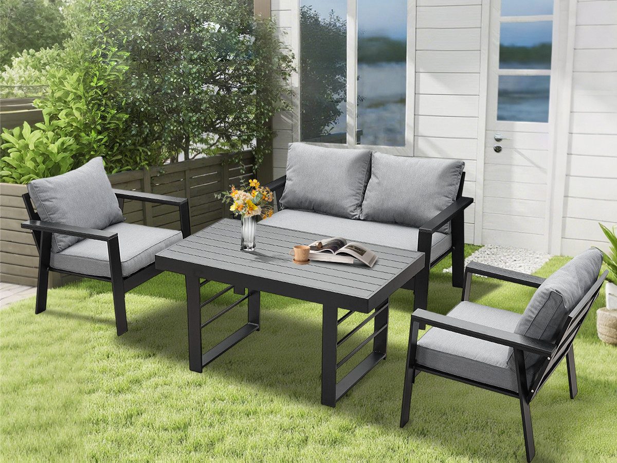 MeXo Gartenlounge-Set Gartenmöbel Set Aluminium Loungeset günstig online kaufen
