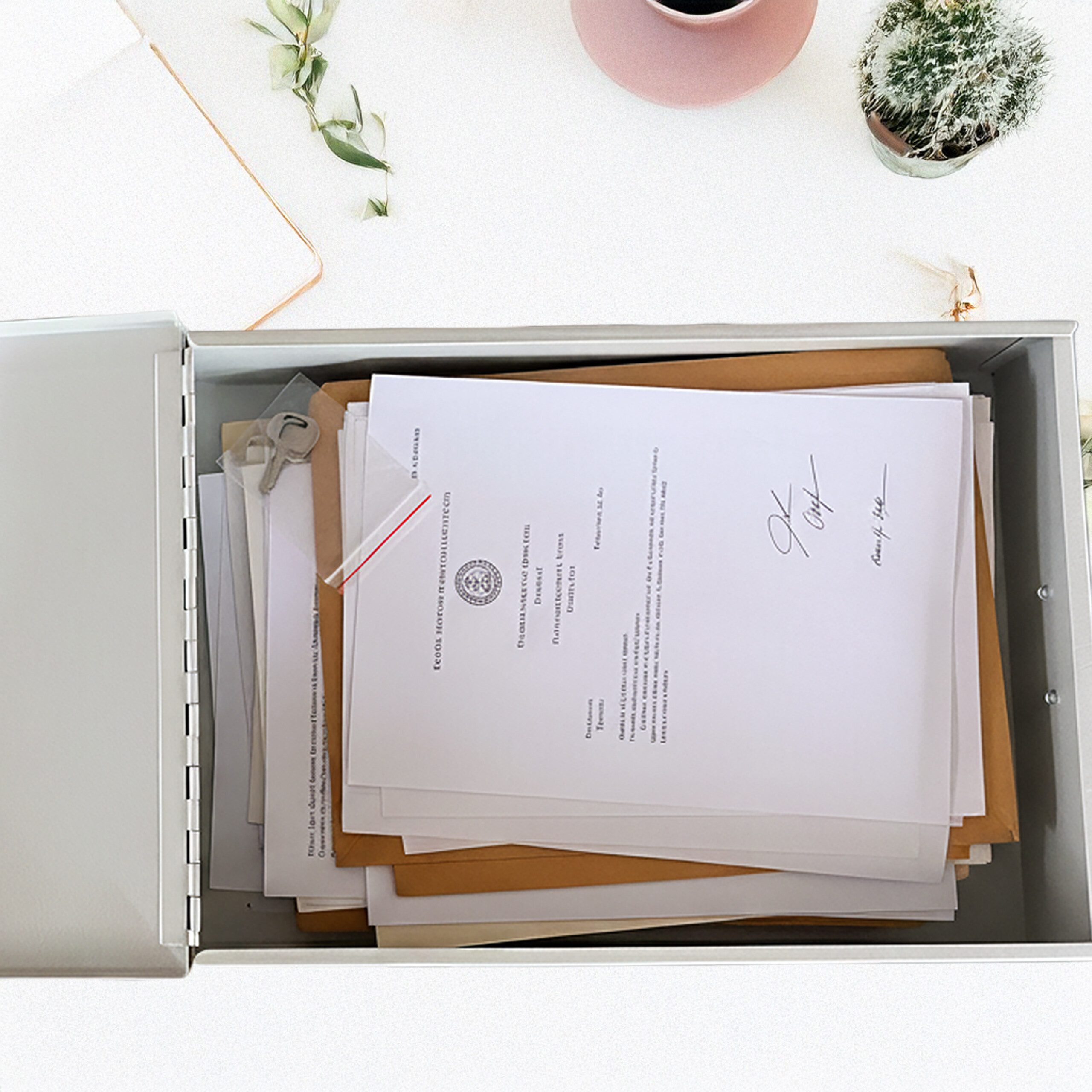 relaxdays Dokumententasche Dokumentenkassette DIN A4, Hellgrau günstig online kaufen