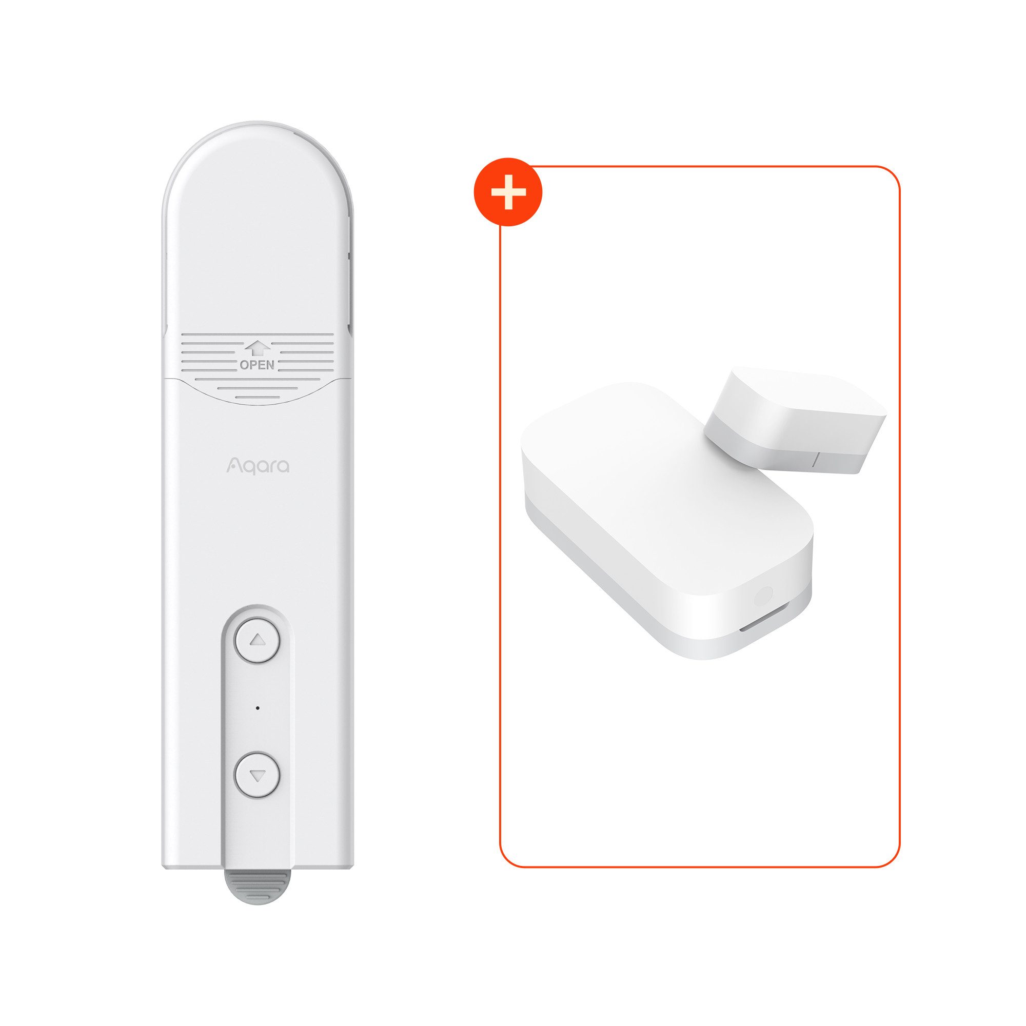 Rollladenmotor E1 + Aqara Tür- und Fenstersensor T1