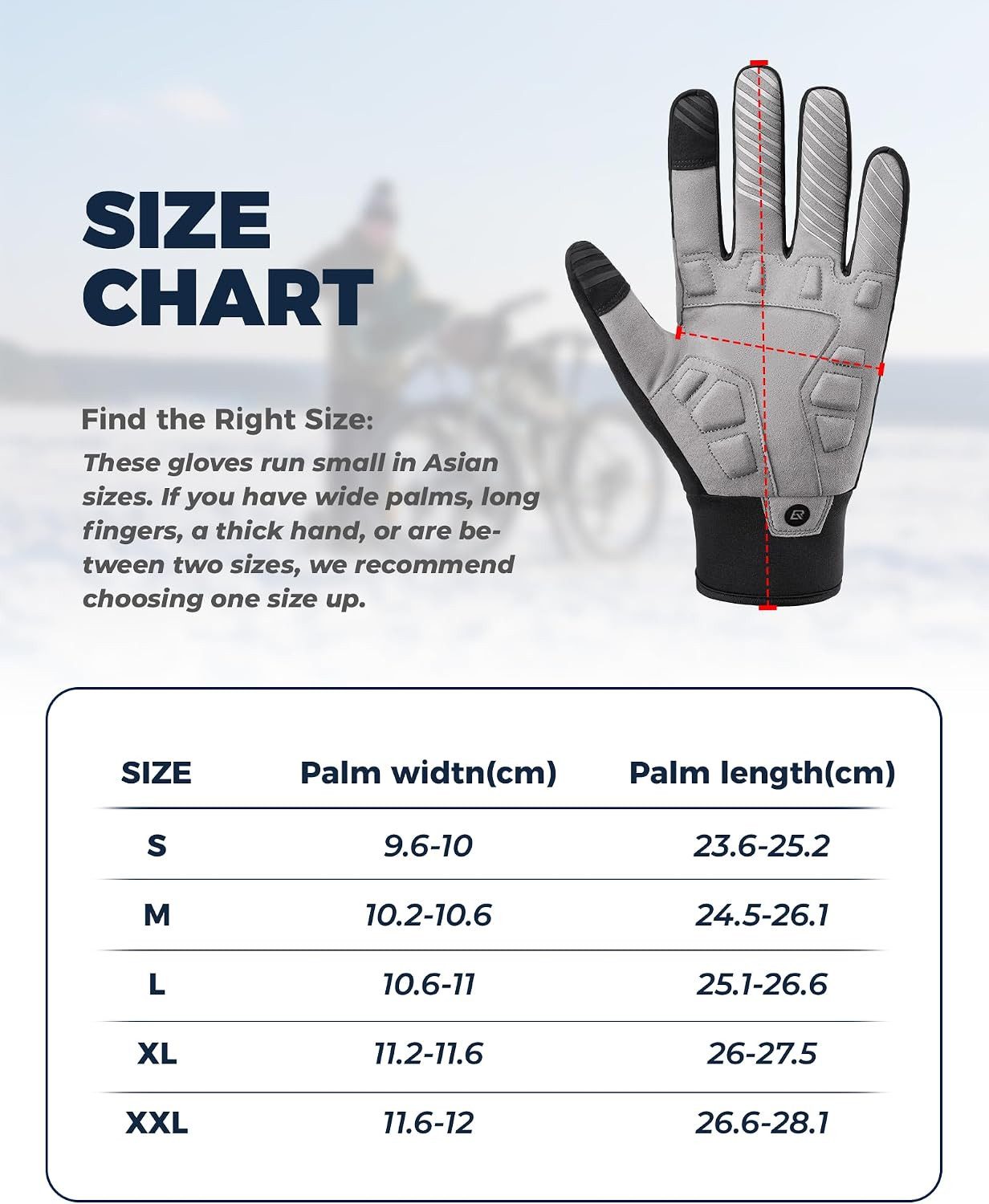 ROCKBROS Fahrradhandschuhe Winter Radhandschuhe Unisex mit Thinsulate und Touchscreen – Bild 2 von 5