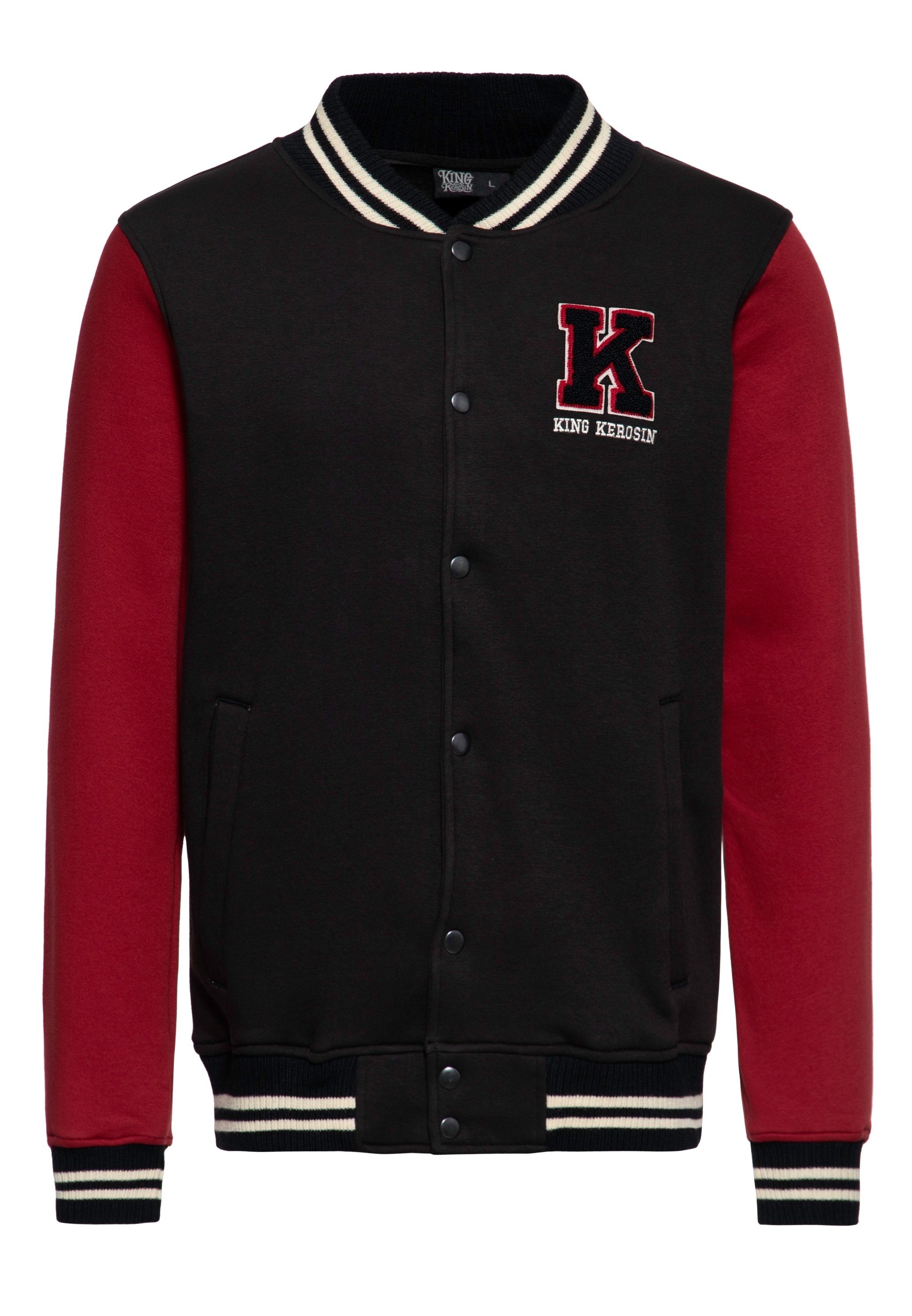 KingKerosin Collegejacke im Stil schwarz 50er K der