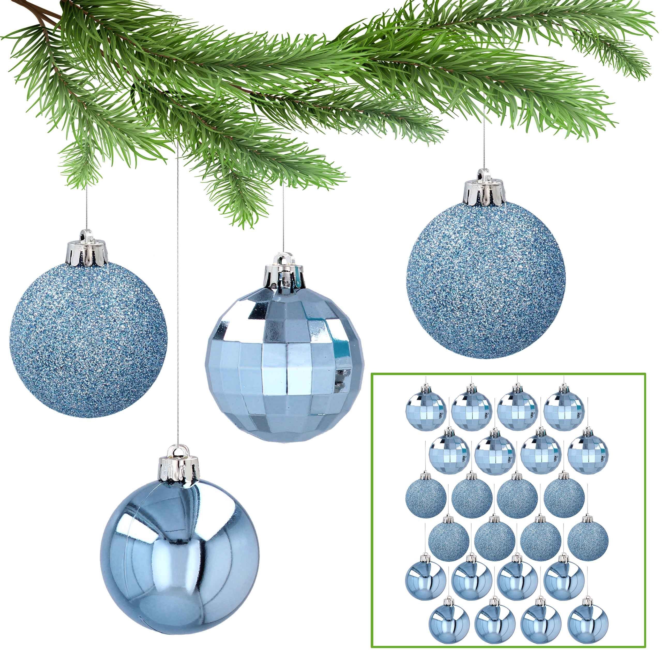 Sarcia.eu Weihnachtsbaumkugel Blaue Christbaumkugeln aus Kunststoff 5cm, 24 Stück