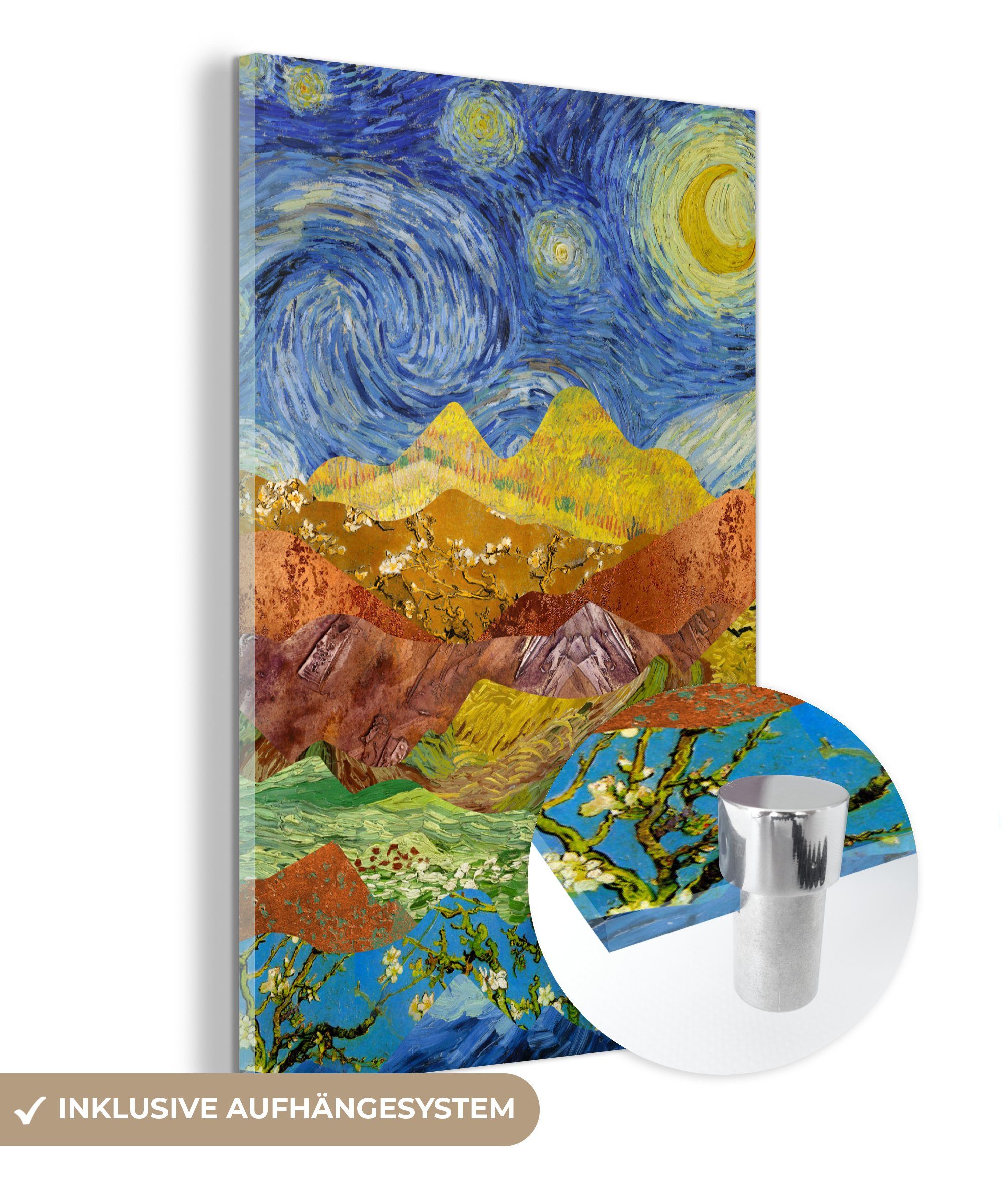 MuchoWow Acrylglasbild Van Gogh - Alte Meister - Malerei, (1 St), Glasbilder - Bilder auf Glas Wandbild - Foto auf Glas - Wanddekoration