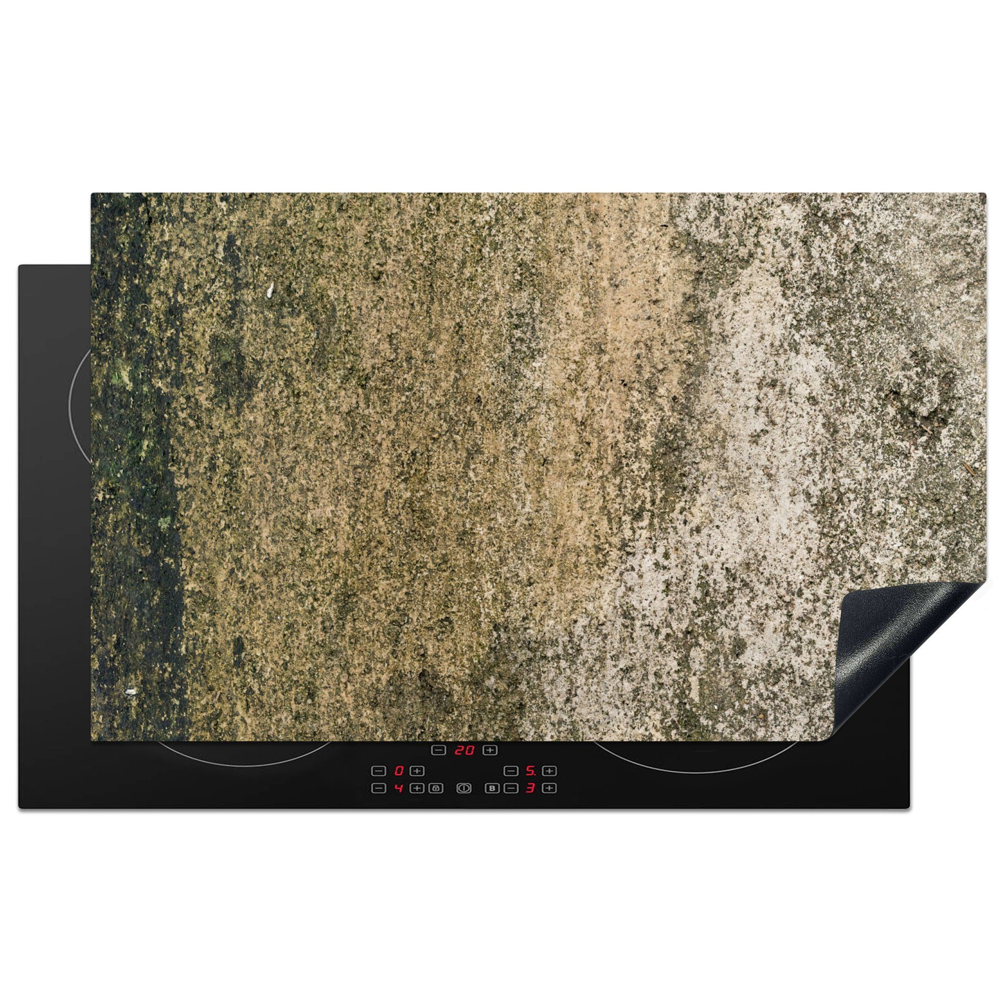 MuchoWow Herdblende-/Abdeckplatte Beton - Induktionsschutz - Rost - Vintage - Induktionskochfeld, Vinyl, (1 tlg), 83x51 cm, Ceranfeldabdeckung, Arbeitsplatte für küche