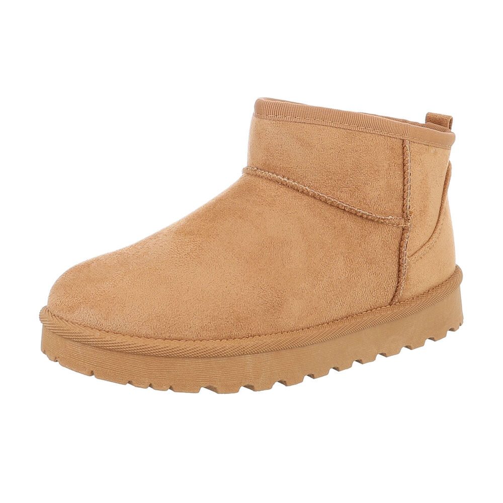 Ital-Design Damen Snowboots Freizeit Snowboots (87451968) Flach Plateaustiefeletten in Camel