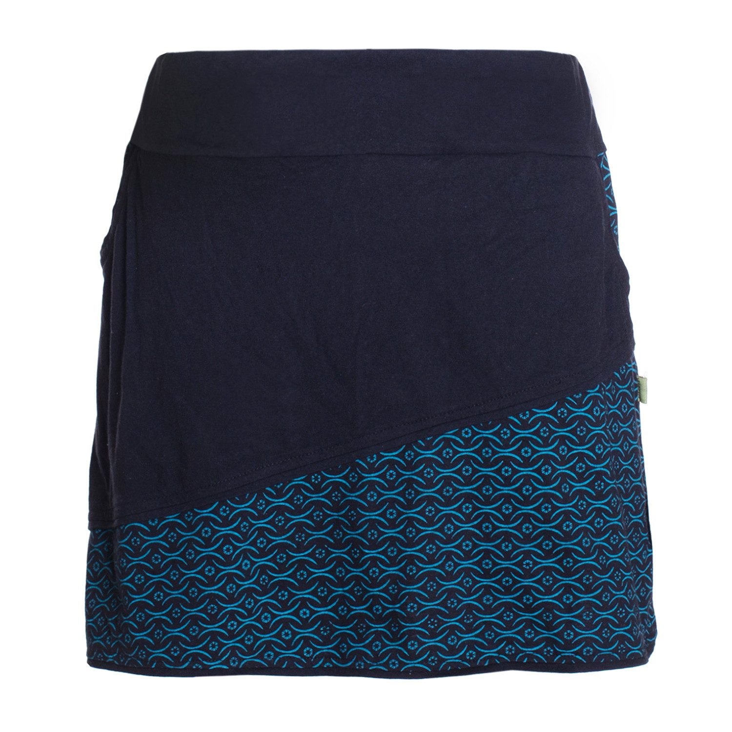 Vishes Minirock Damen A-Linie Rock Baumwolle uni einfacher Schnitt mit Tasc günstig online kaufen