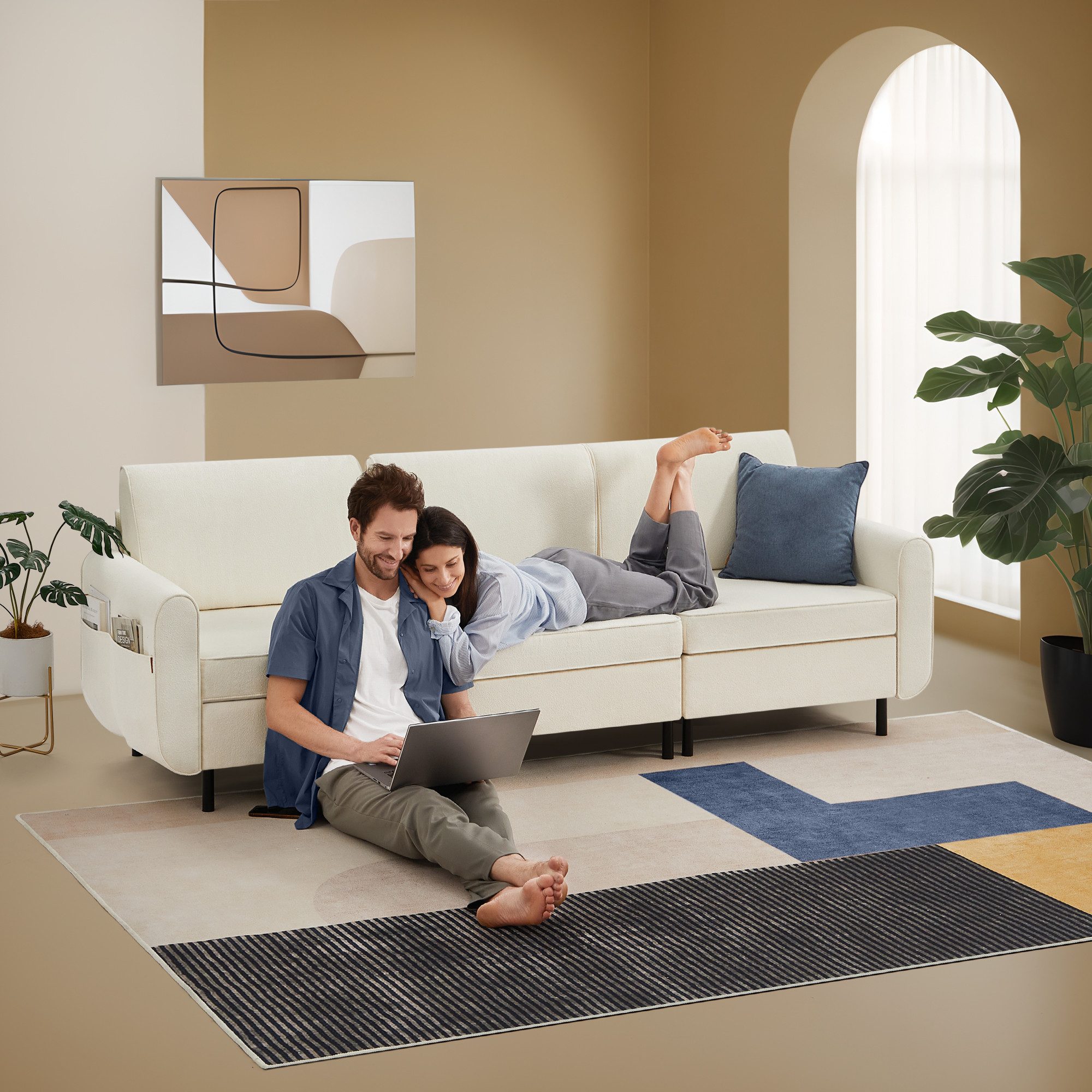 VASAGLE 3-Sitzer, Modulares Sofa, Einzelsessel, Couch günstig online kaufen