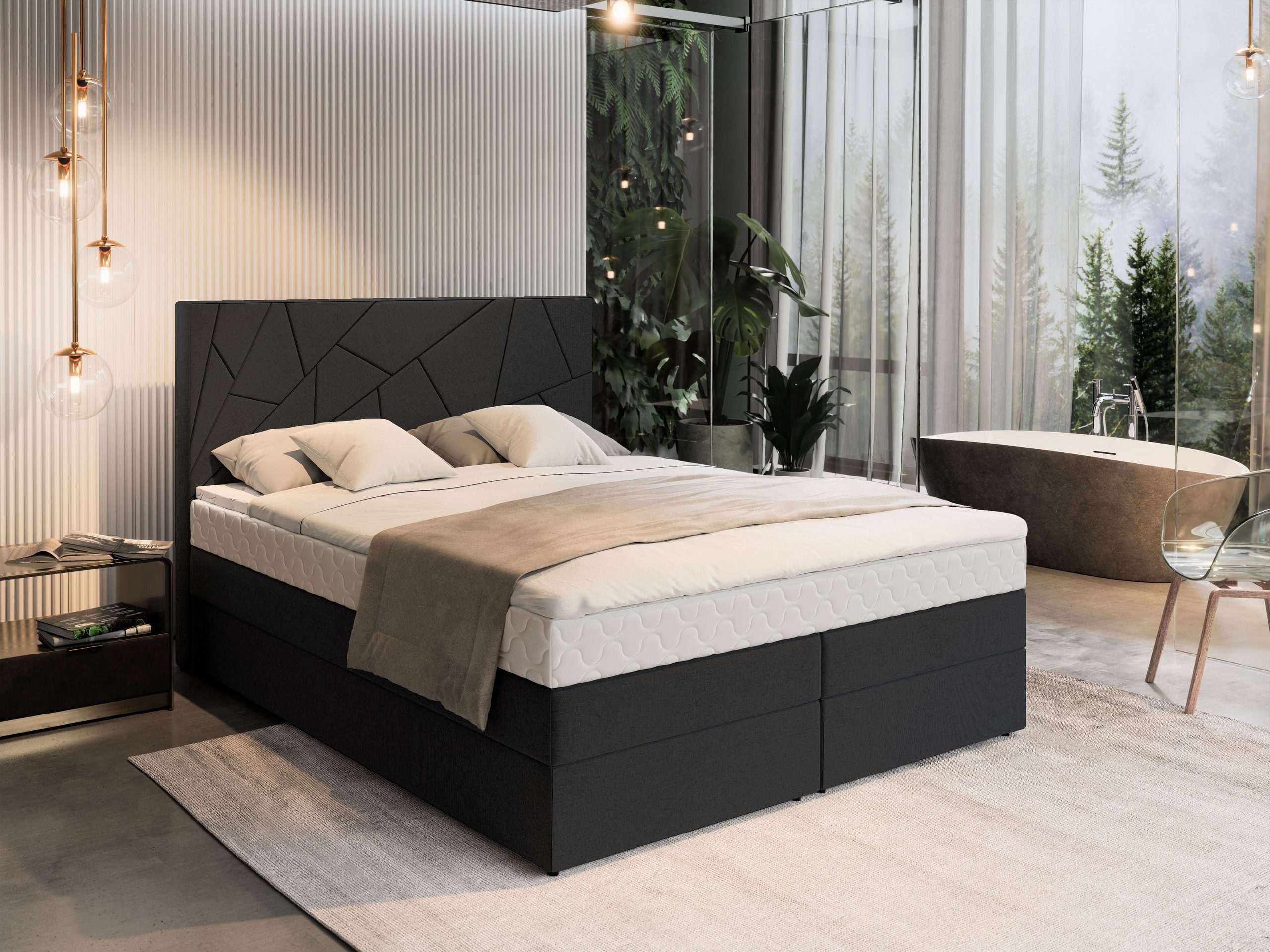 Masseno Boxbett TRANI 180x200 cm mit Bonell Matratze und Topper günstig online kaufen