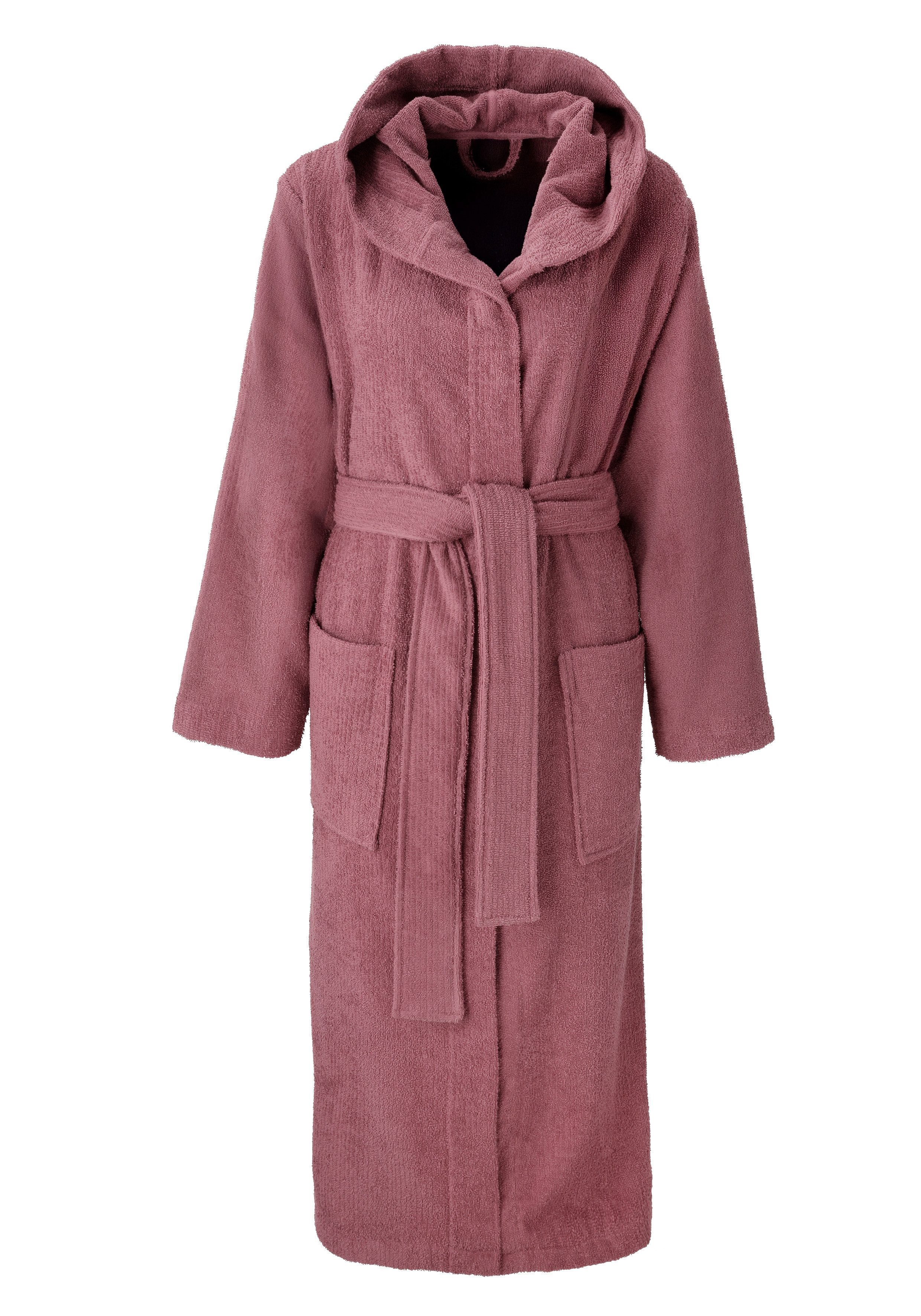 OTTO home Unisex-Bademantel Riva, für Damen & Herren, Standard & Premium Qualität, Langform, Walkfrottee, Kapuze, Gürtel, 100 % Baumwolle, Reise, Hotel, Sauna, XS-3XL