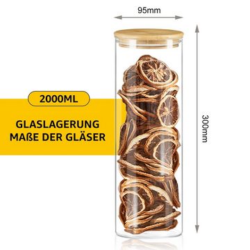 MULISOFT Vorratsglas, 3 Stk., 2000ml Vorratsdosen, für Spagetti, Nudeln, Körner