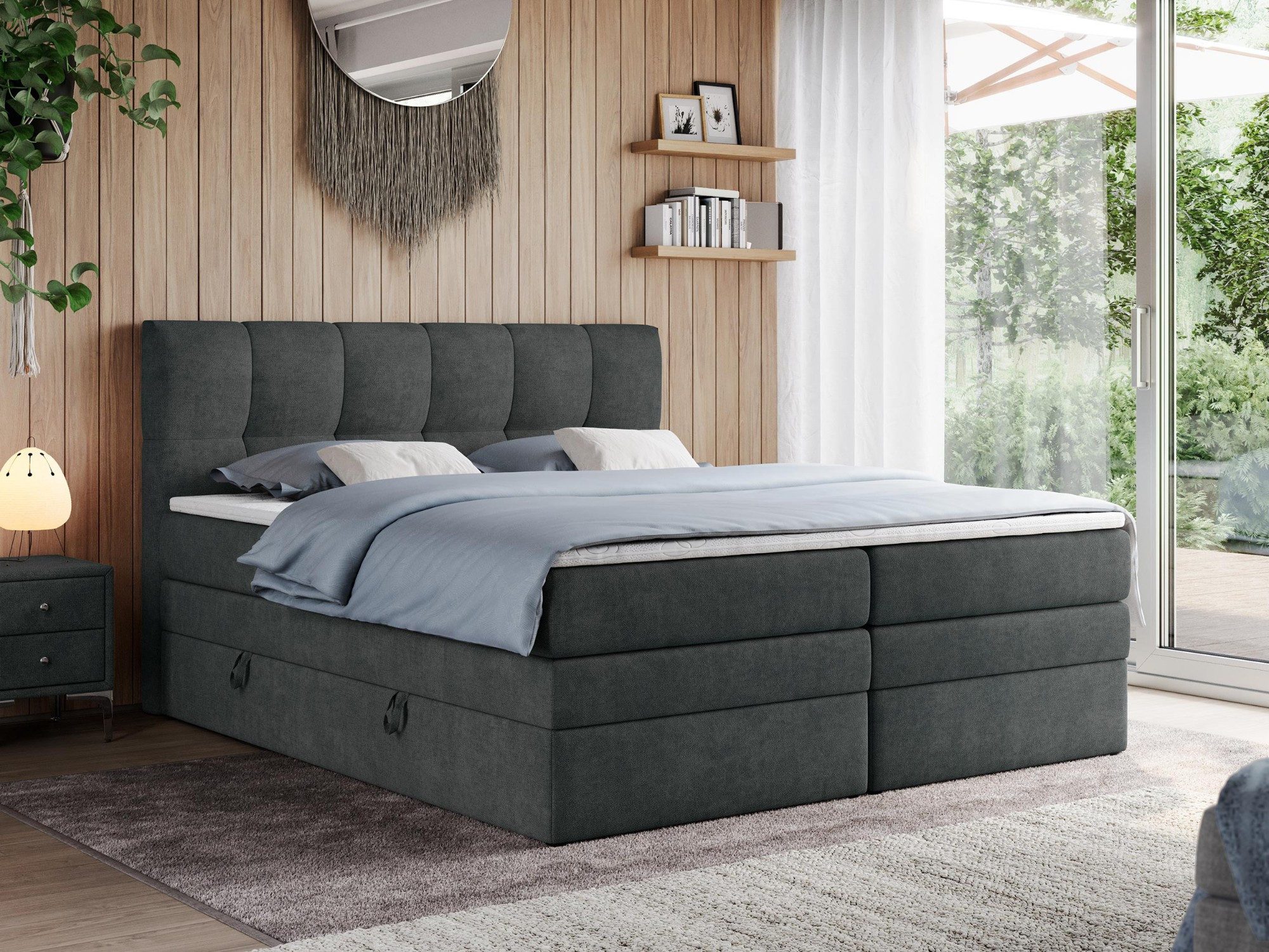 MKS MÖBEL Boxspringbett ALVIN KING (Set, günstig online kaufen