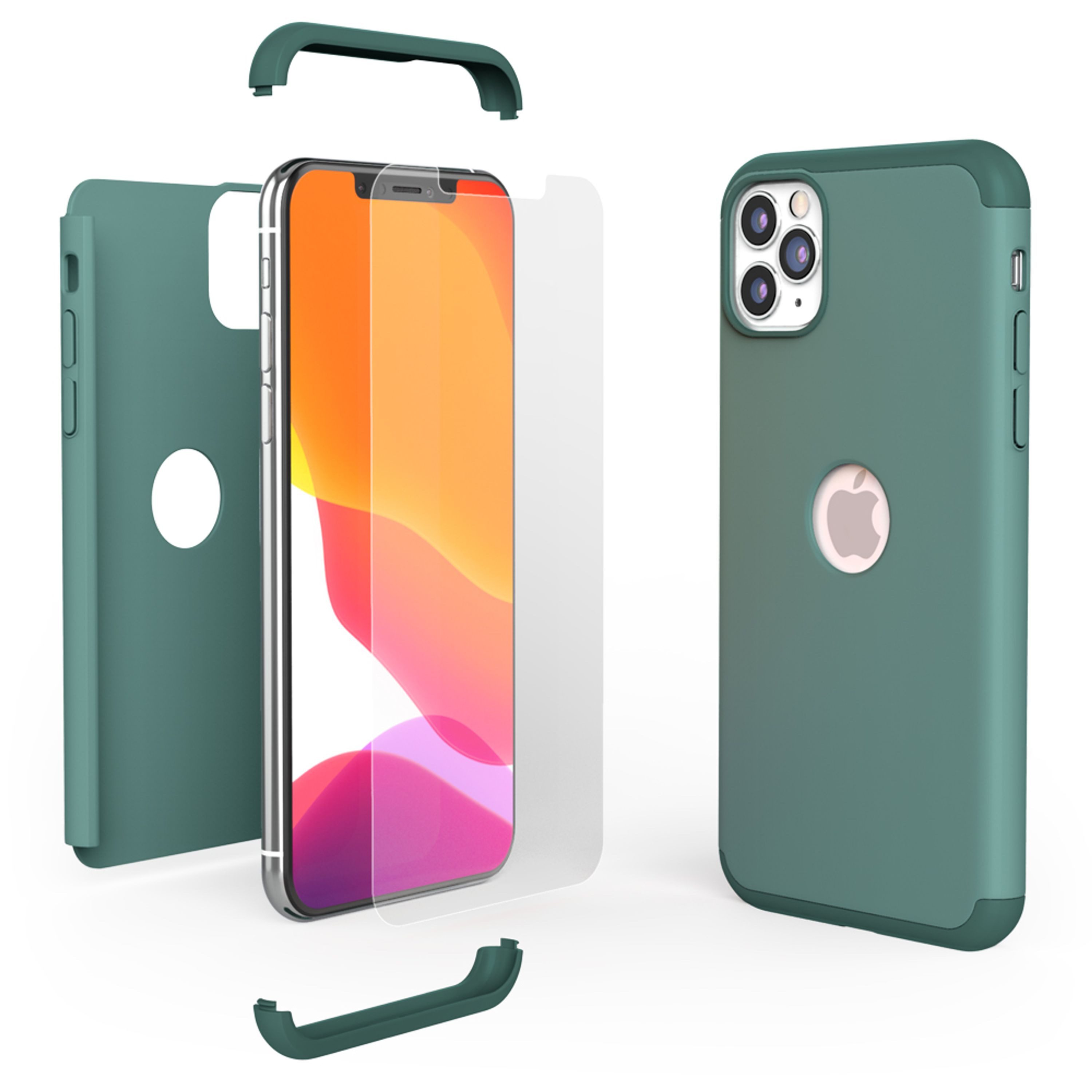 Nalia Smartphone-Hülle Apple iPhone 11 Pro Max 16,5 cm (6,5 Zoll), 360 Grad Hülle / Rundum Schutz Etui / Hardcase / Cover & Displayschutz