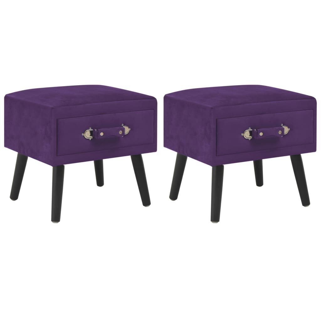 vidaXL Nachttisch Nachttische 2 Stk. Dunkelviolett 40 x 35 x 40 cm Samt (2-St)