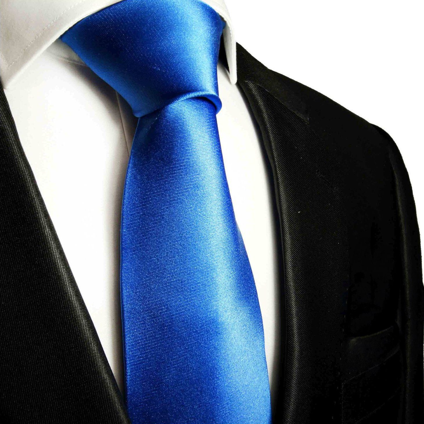 Paul Malone Krawatte für Herren Uni Krawatte royal blau günstig online kaufen