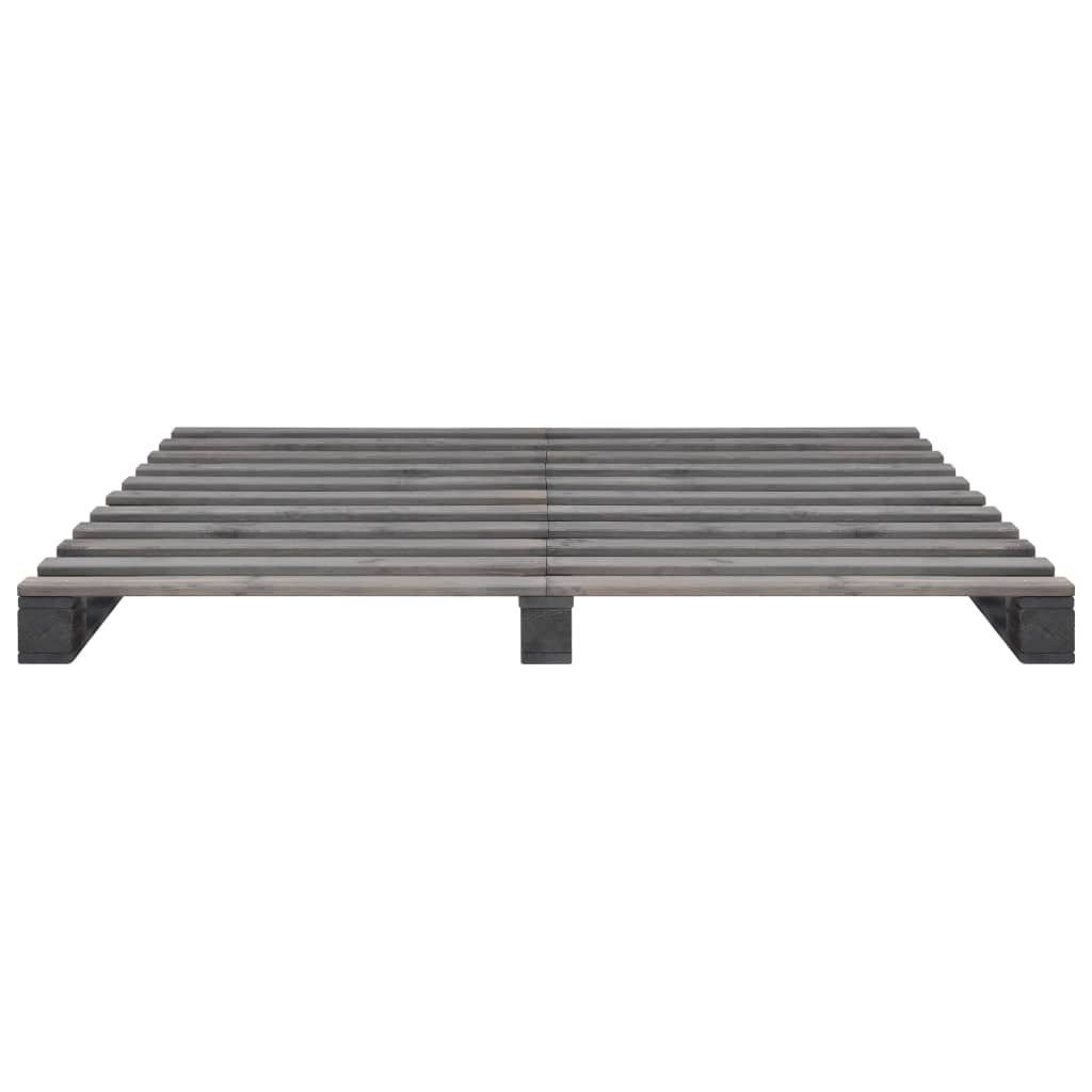 vidaXL Palettenbett aus Kiefer in Grau (LxBxH: 200x180x14 cm)