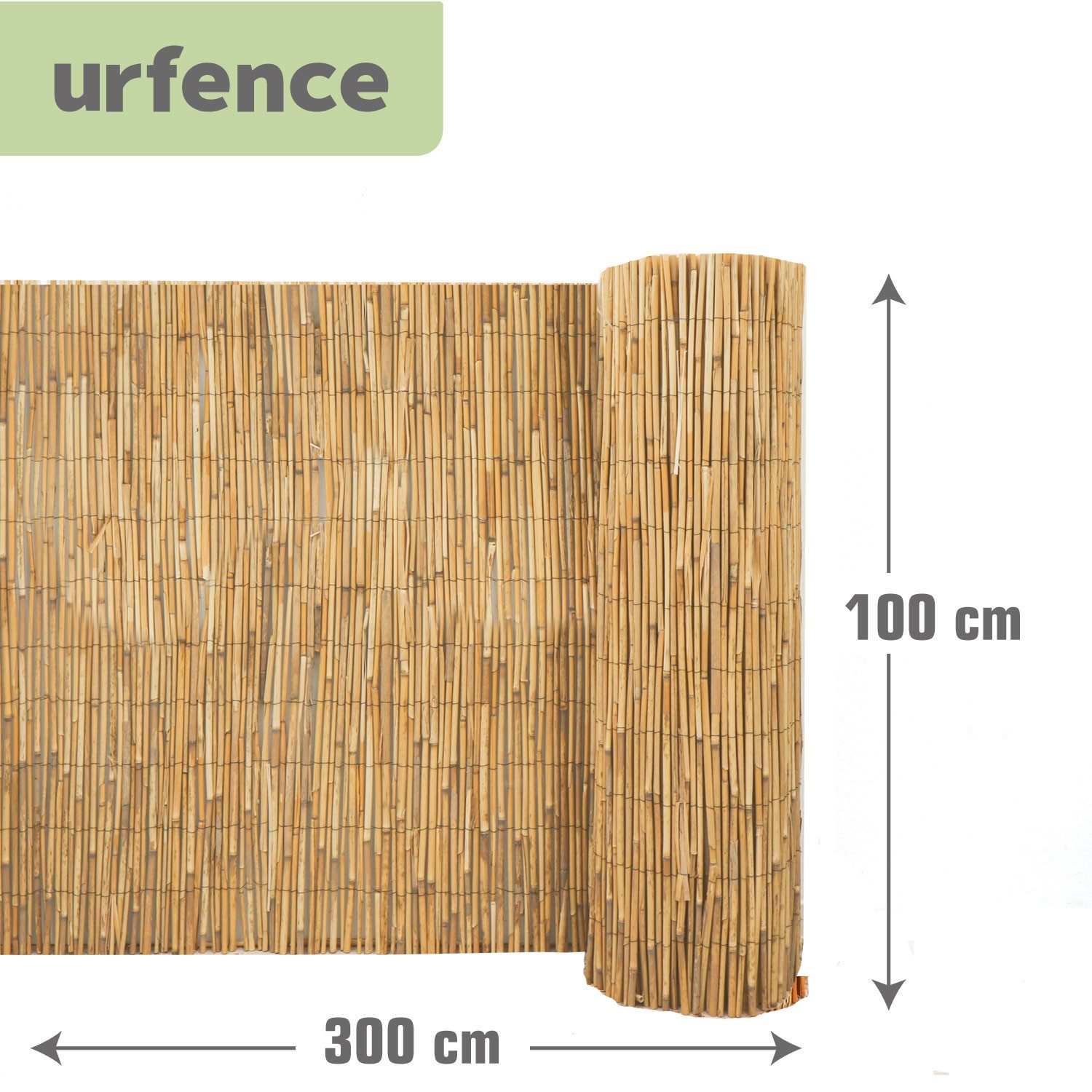 urfence Sichtschutzzaunmatten aus Schilf - 100x300 Schilfmatte - Sichtschutz Balkon Terrasse Garten, Balkonsichtschutz Windschutz Sonnenschutz - Gartenzaun Schi – Bild 4 von 5