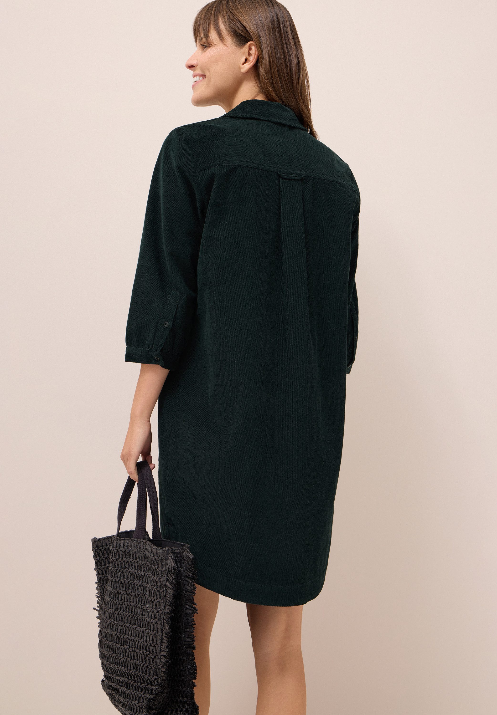 CECIL Cordkleid aus reiner Baumwolle, Split Neck günstig online kaufen