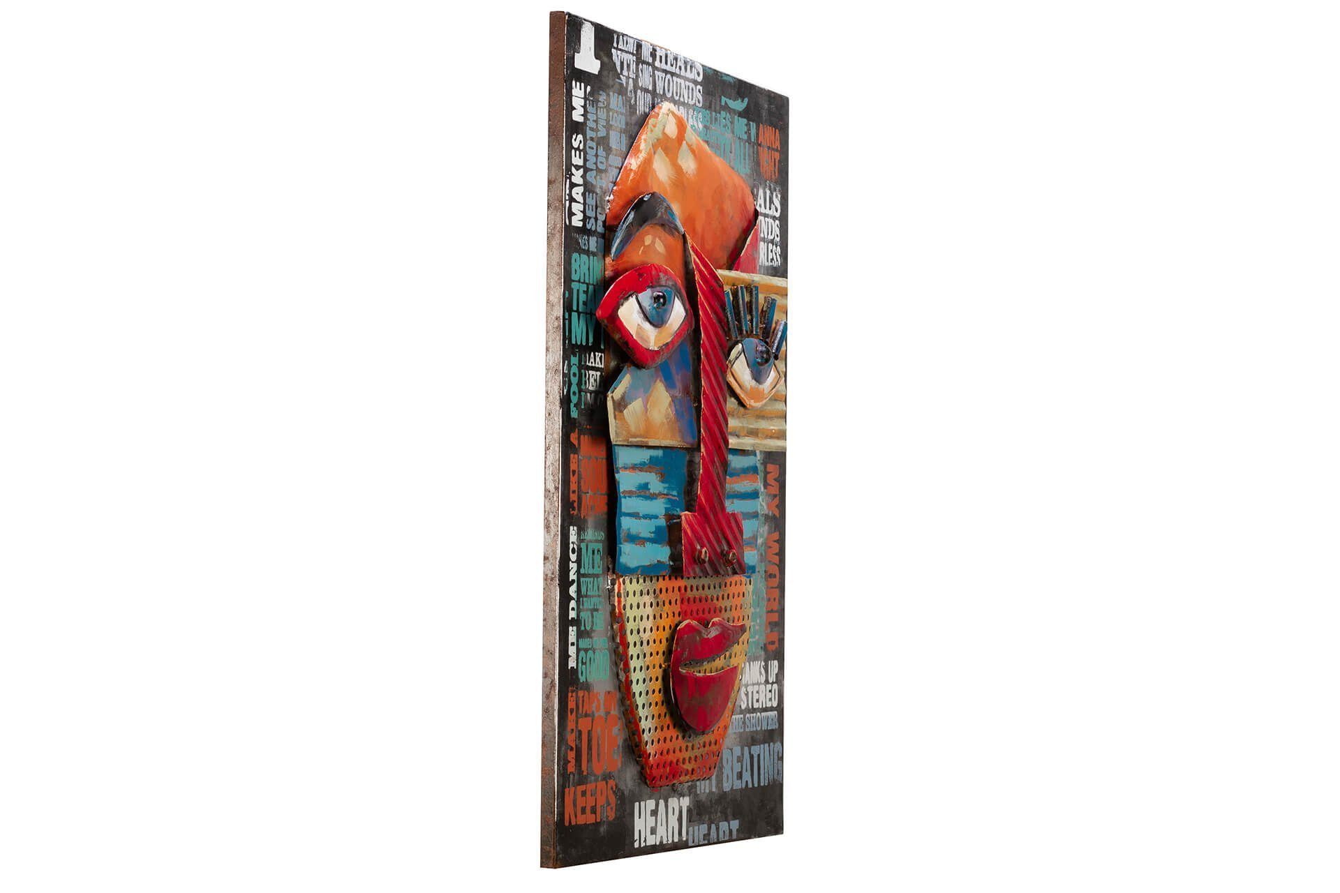 60x90 handgefertiges KUNSTLOFT 3D Wandrelief Joy cm, Metallbild Colourful