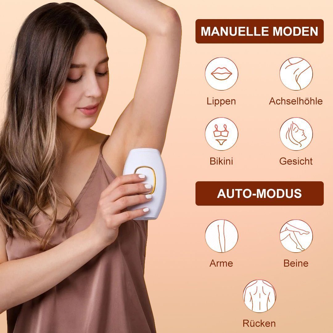 oyajia IPL-Haarentferner IPL Geräte Haarentfernungsgerät Laser, mit 5 Energiestufen & 2 Modi, 500,000 Lichtimpulse, für Körper, Gesicht, Bikinizone und Achseln