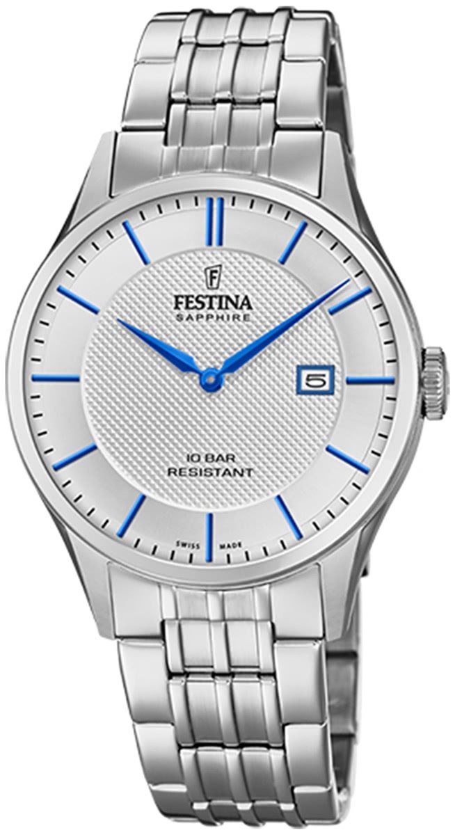 Quarzuhr Festina Herren Uhr F20005/2 Edelstahl